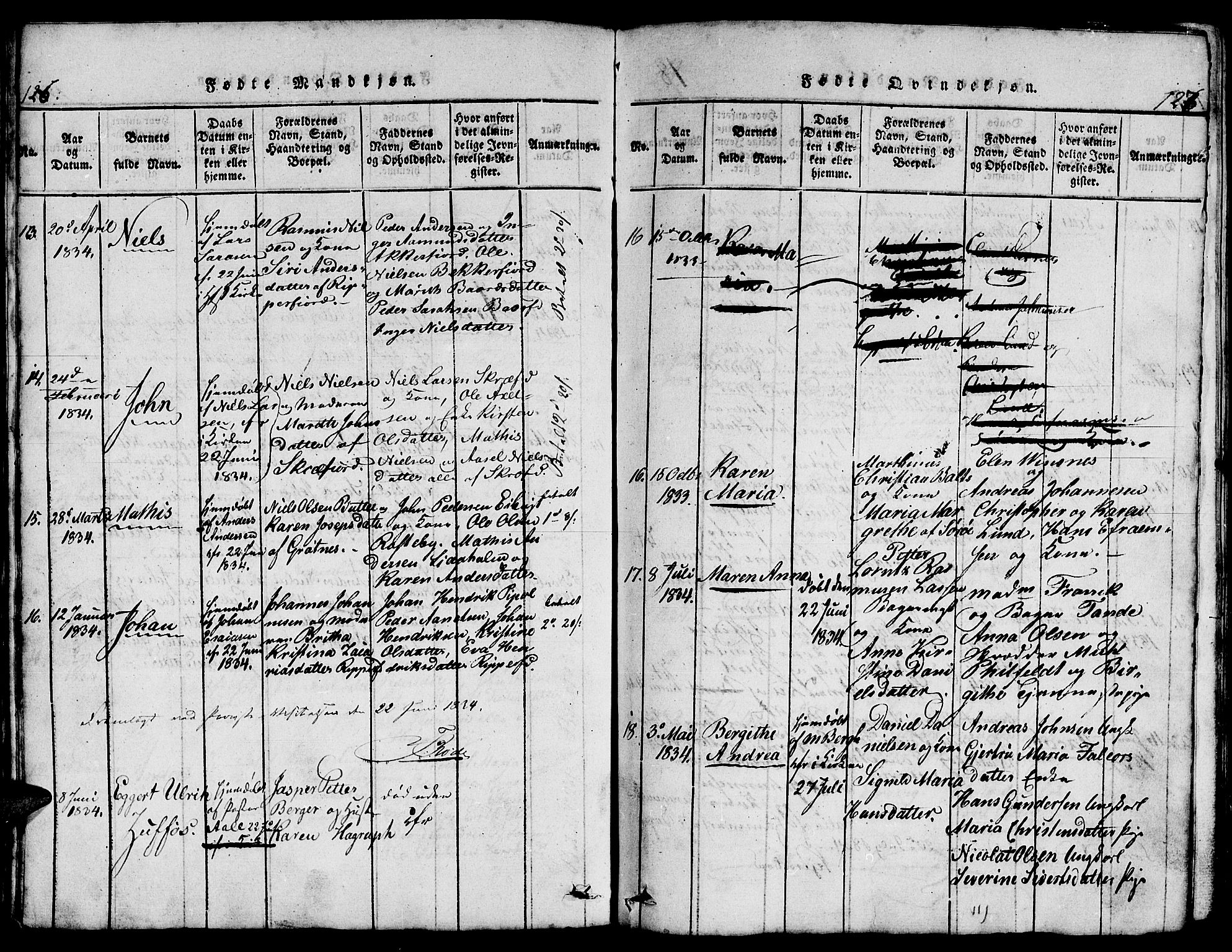 Hammerfest sokneprestkontor, SATØ/S-1347/H/Hb/L0001.klokk: Parish register (copy) no. 1, 1822-1850, p. 126-127