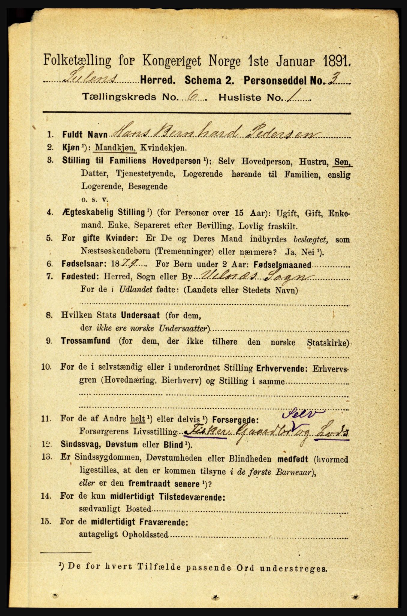 RA, 1891 census for 1412 Solund, 1891, p. 2016