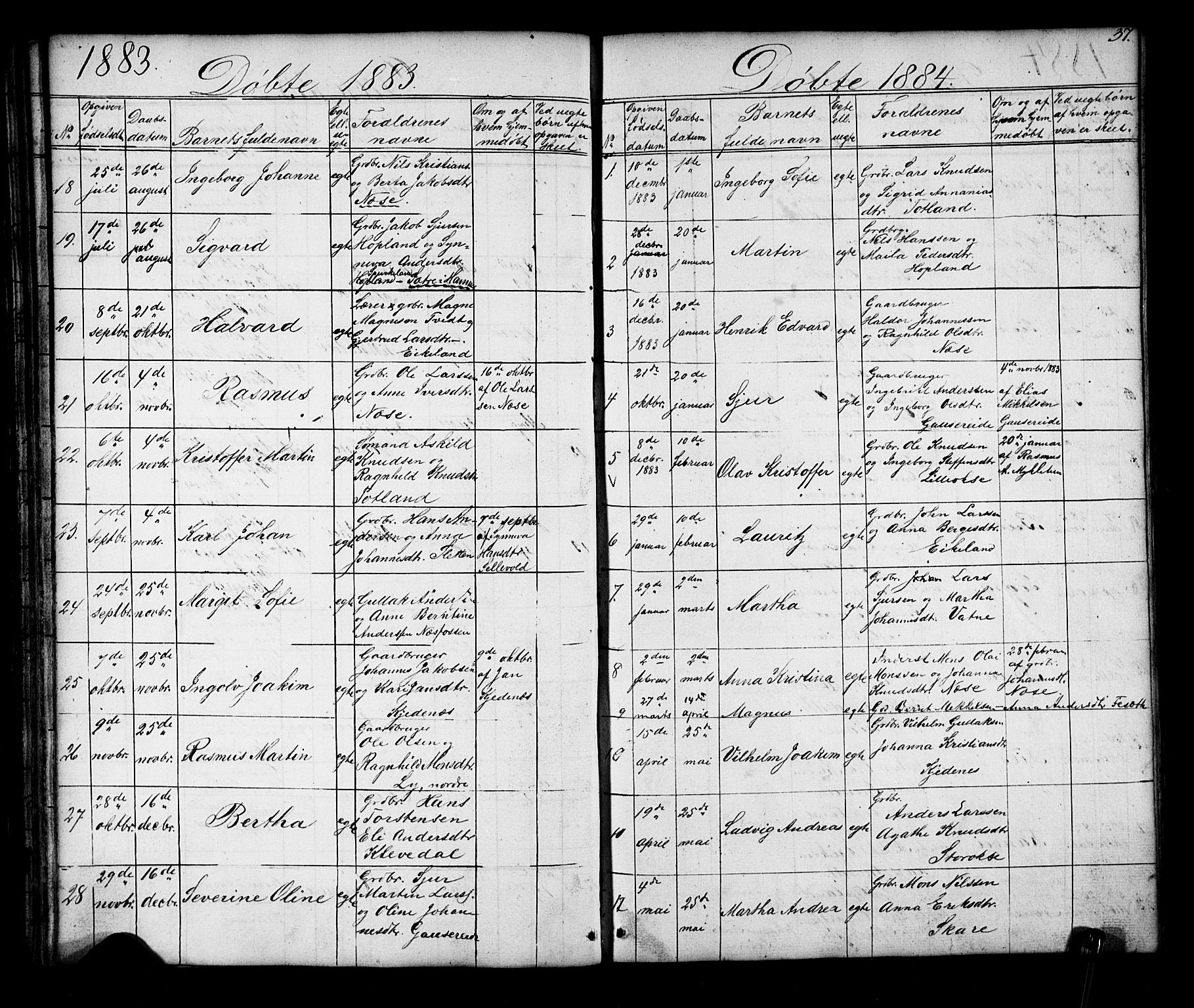 Alversund Sokneprestembete, SAB/A-73901/H/Ha/Hab: Parish register (copy) no. D 2, 1851-1889, p. 37