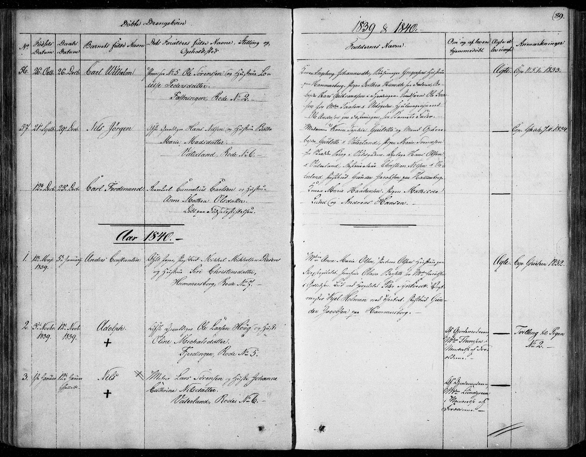 Garnisonsmenigheten Kirkebøker, SAO/A-10846/F/Fa/L0006: Parish register (official) no. 6, 1828-1841, p. 89