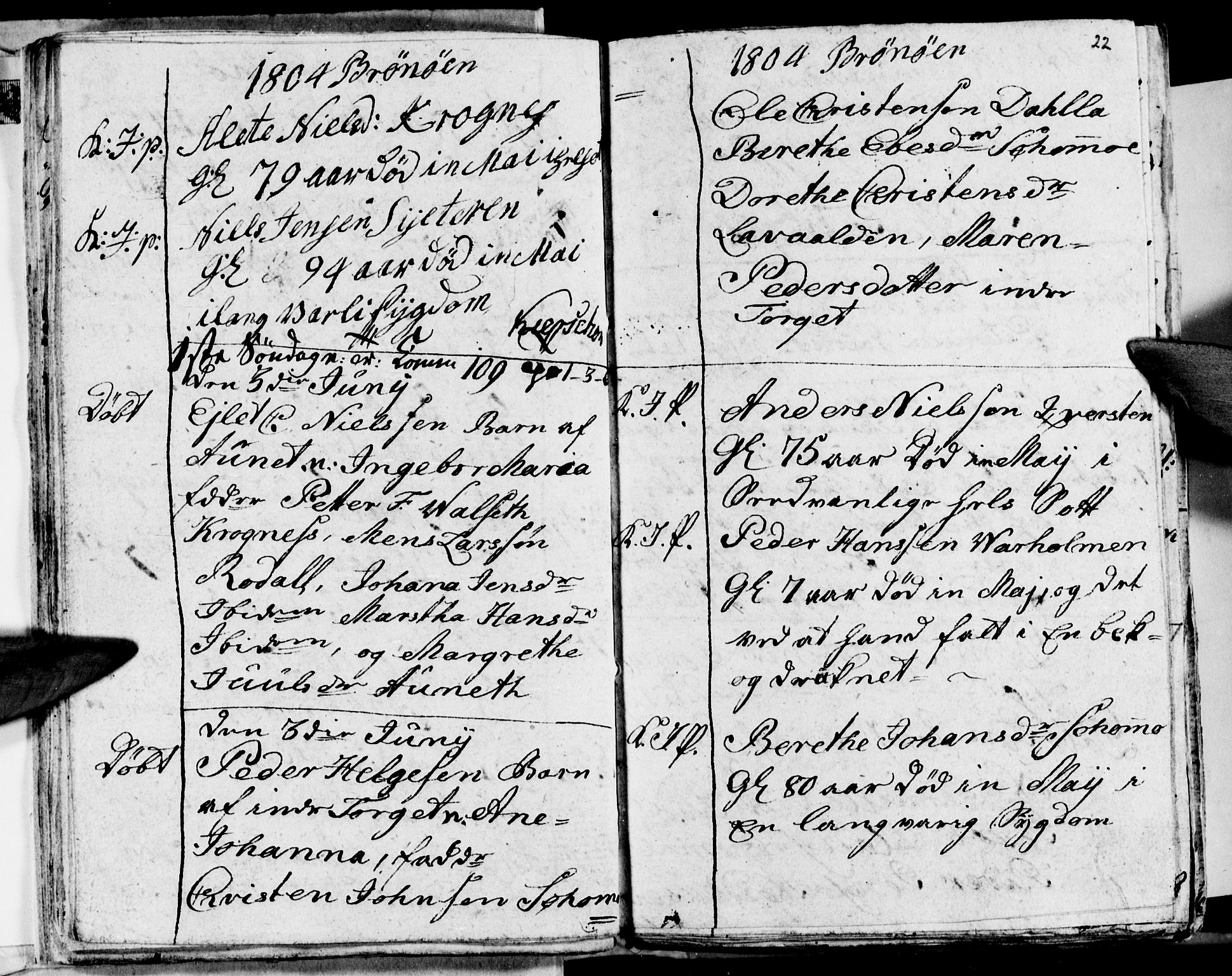 Ministerialprotokoller, klokkerbøker og fødselsregistre - Nordland, AV/SAT-A-1459/813/L0209: Parish register (copy) no. 813C01, 1803-1821, p. 22