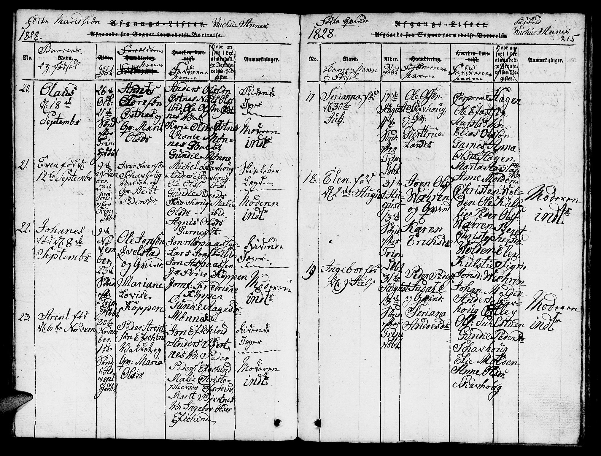 Ministerialprotokoller, klokkerbøker og fødselsregistre - Nord-Trøndelag, AV/SAT-A-1458/724/L0265: Parish register (copy) no. 724C01, 1816-1845, p. 215