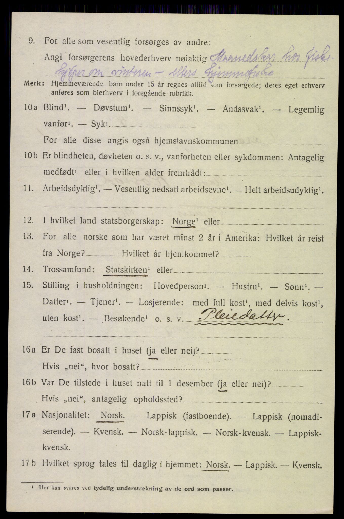 SAT, 1920 census for Værøy, 1920, p. 688