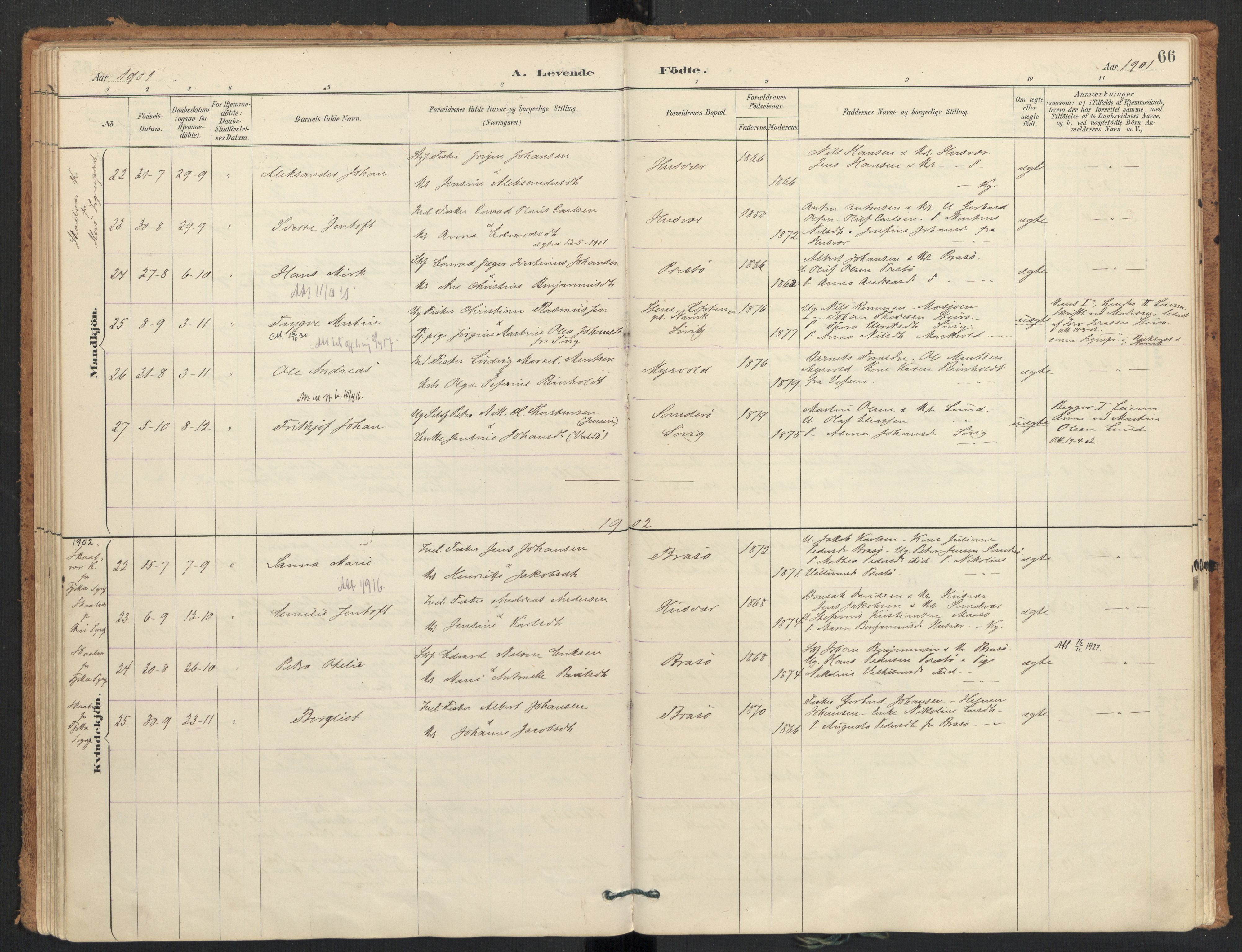Ministerialprotokoller, klokkerbøker og fødselsregistre - Nordland, SAT/A-1459/830/L0453: Parish register (official) no. 830A17, 1886-1911, p. 66