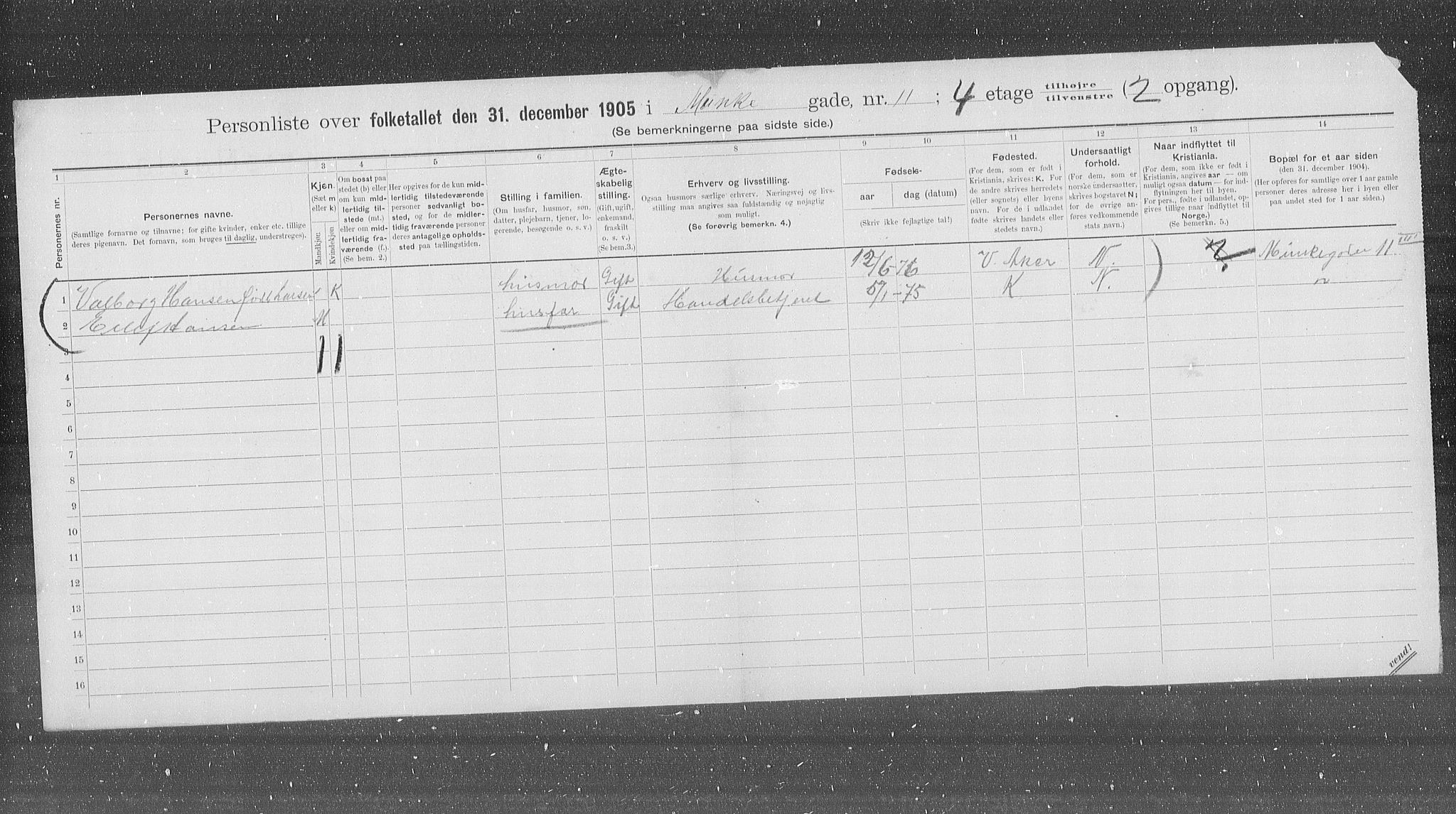 OBA, Municipal Census 1905 for Kristiania, 1905, p. 35774