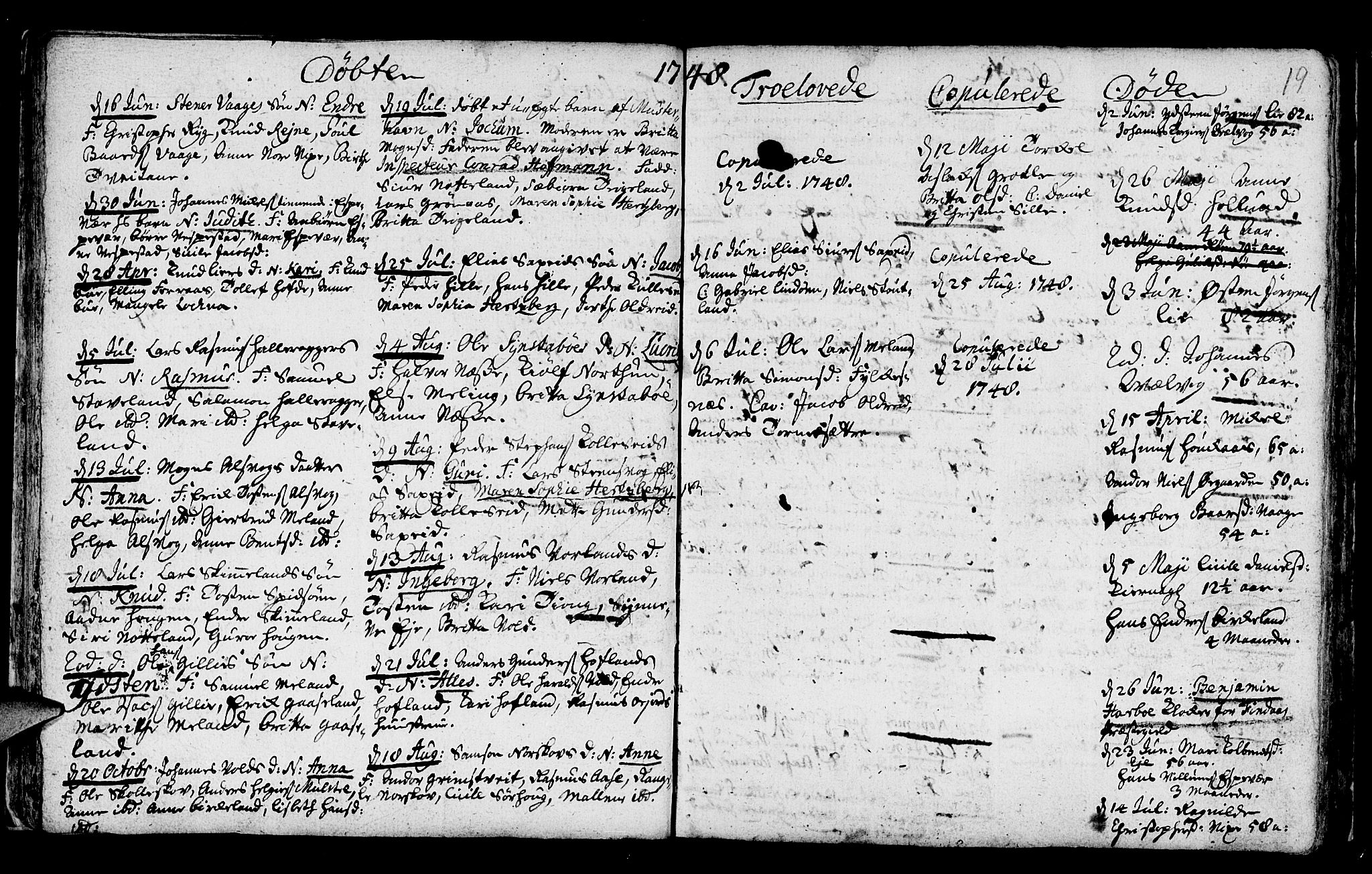 Finnås sokneprestembete, AV/SAB-A-99925/H/Ha/Haa/Haaa/L0002: Parish register (official) no. A 2, 1744-1764, p. 19