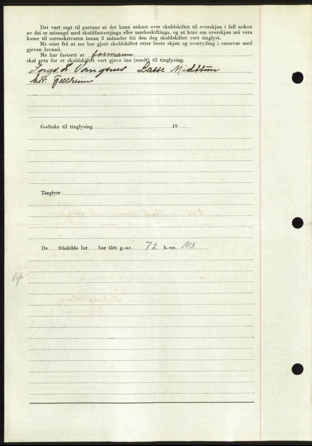 Ytre Sogn tingrett, SAB/A-2601/1/G/Gbb/L0009: Mortgage book no. A6 - A7 (B4), 1950-1950, Diary no: : 724/1950