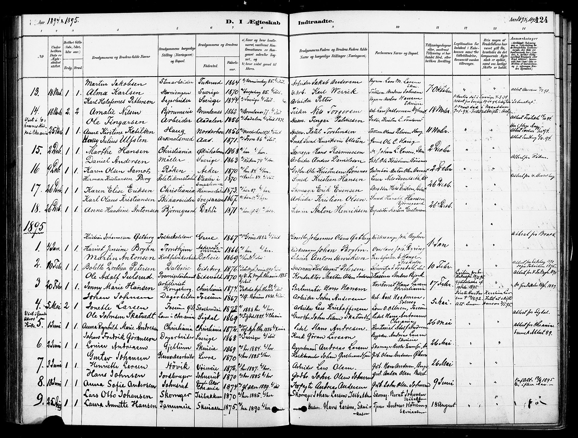 Asker prestekontor Kirkebøker, SAO/A-10256a/F/Fb/L0002: Parish register (official) no. II 2, 1879-1921, p. 124