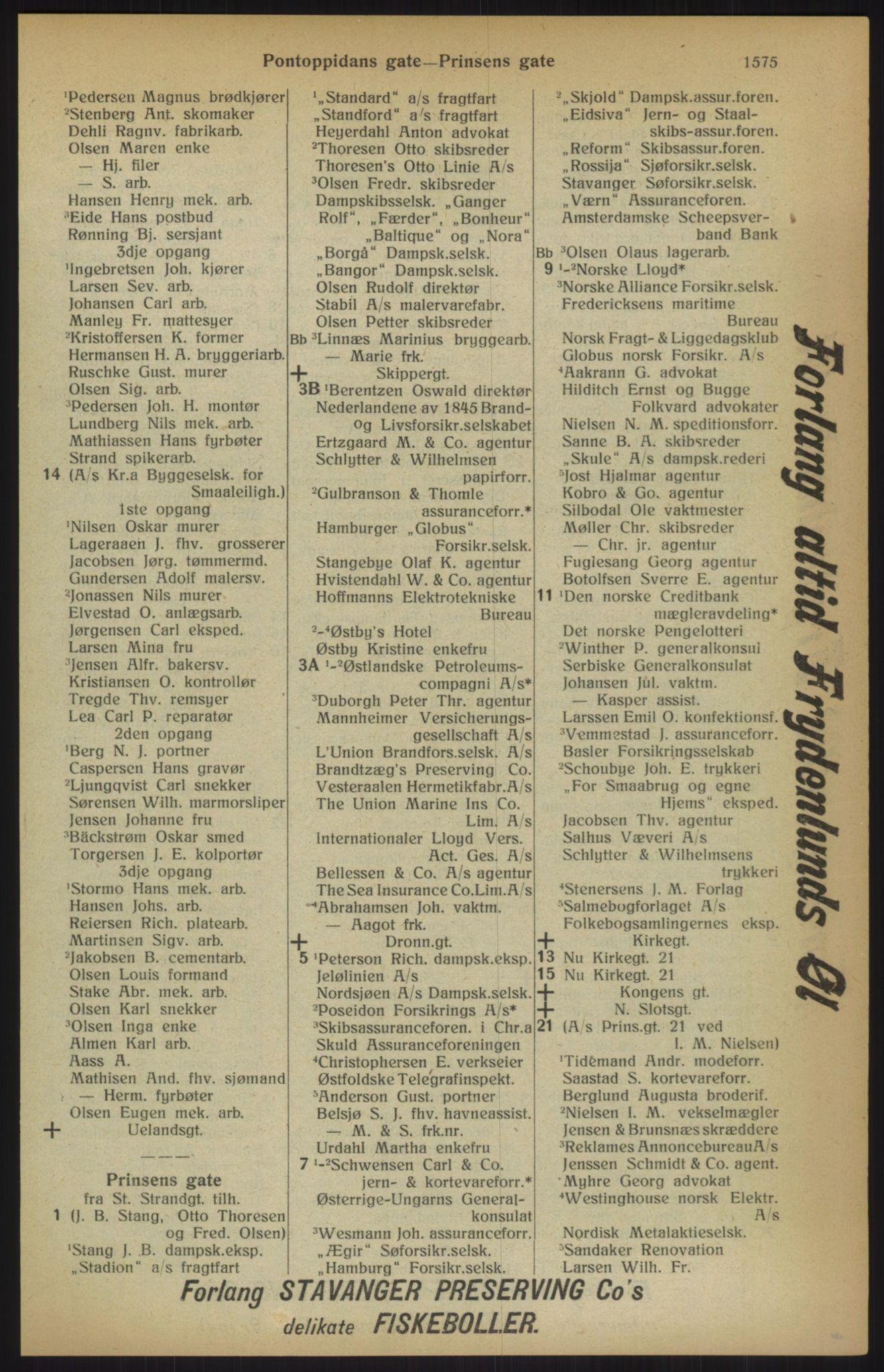 Kristiania/Oslo adressebok, PUBL/-, 1915, p. 1575