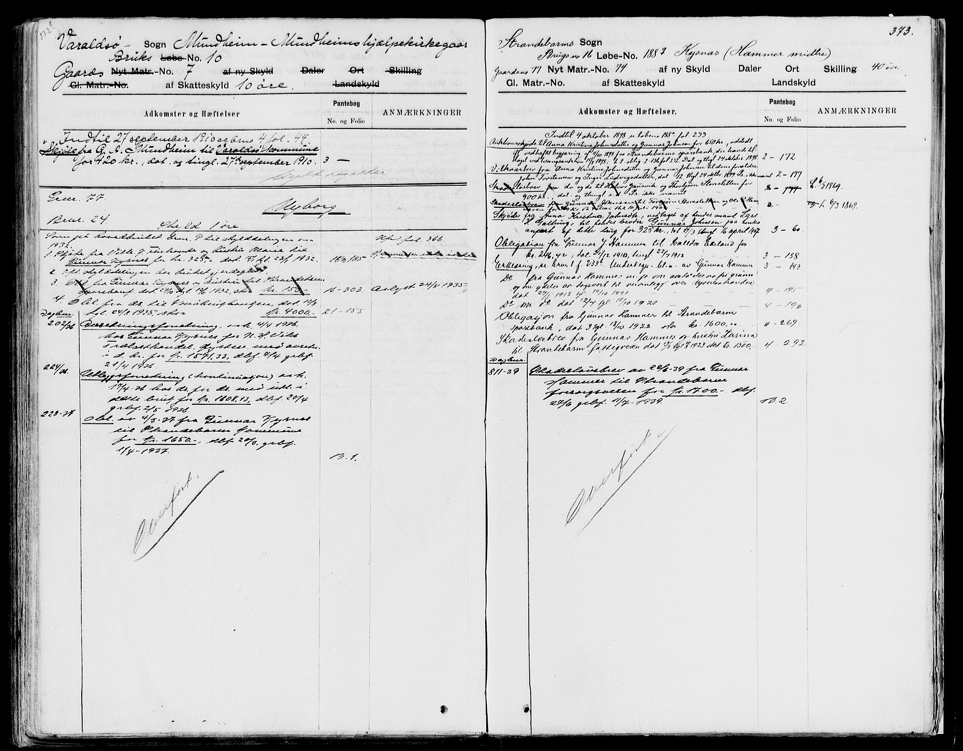 Sunnhordland sorenskrivar, AV/SAB-A-2401/1/G/Ga/Gad/L0004: Mortgage register no. II.A.d.4, 1866-1940, p. 373