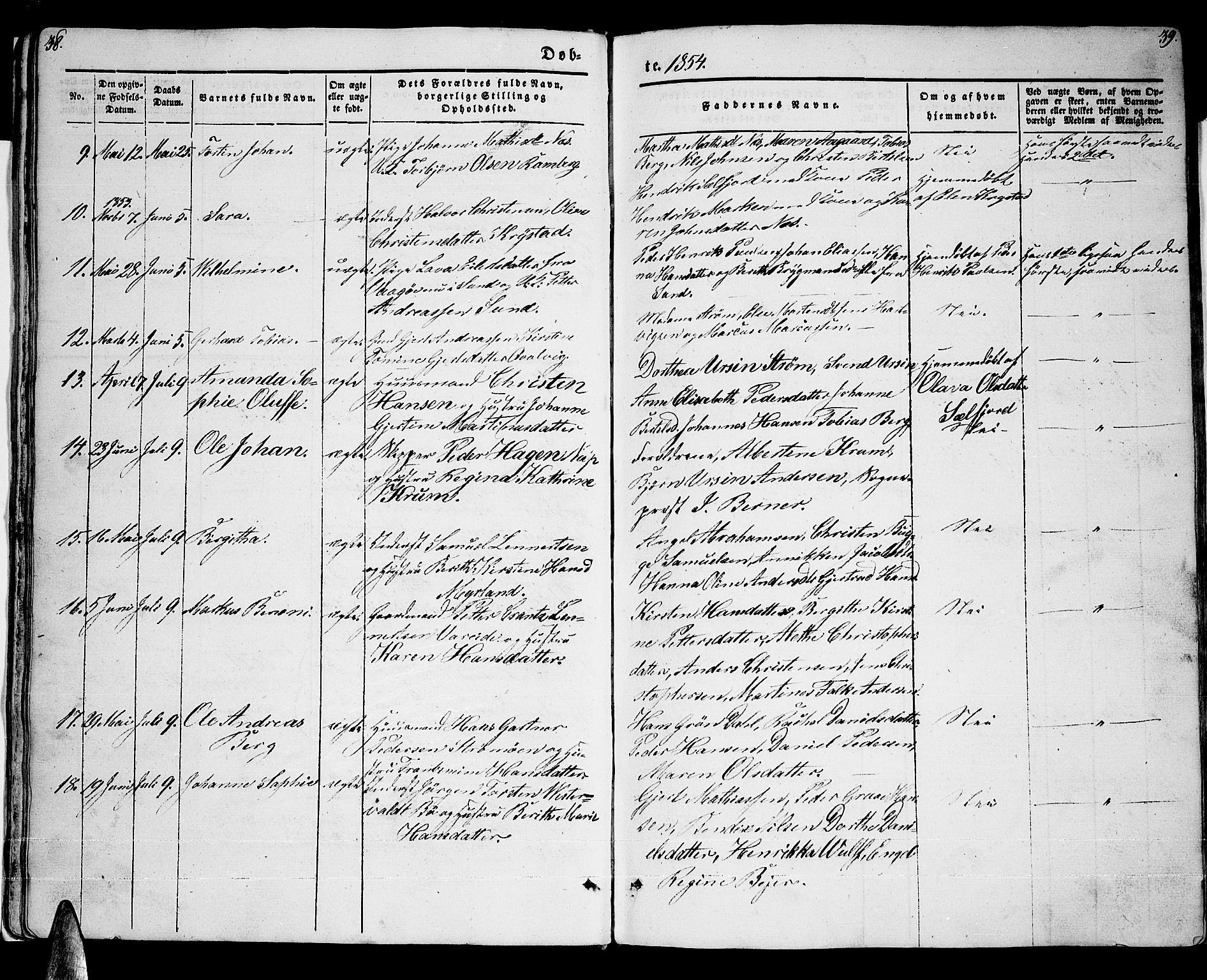 Ministerialprotokoller, klokkerbøker og fødselsregistre - Nordland, AV/SAT-A-1459/885/L1212: Parish register (copy) no. 885C01, 1847-1873, p. 38-39