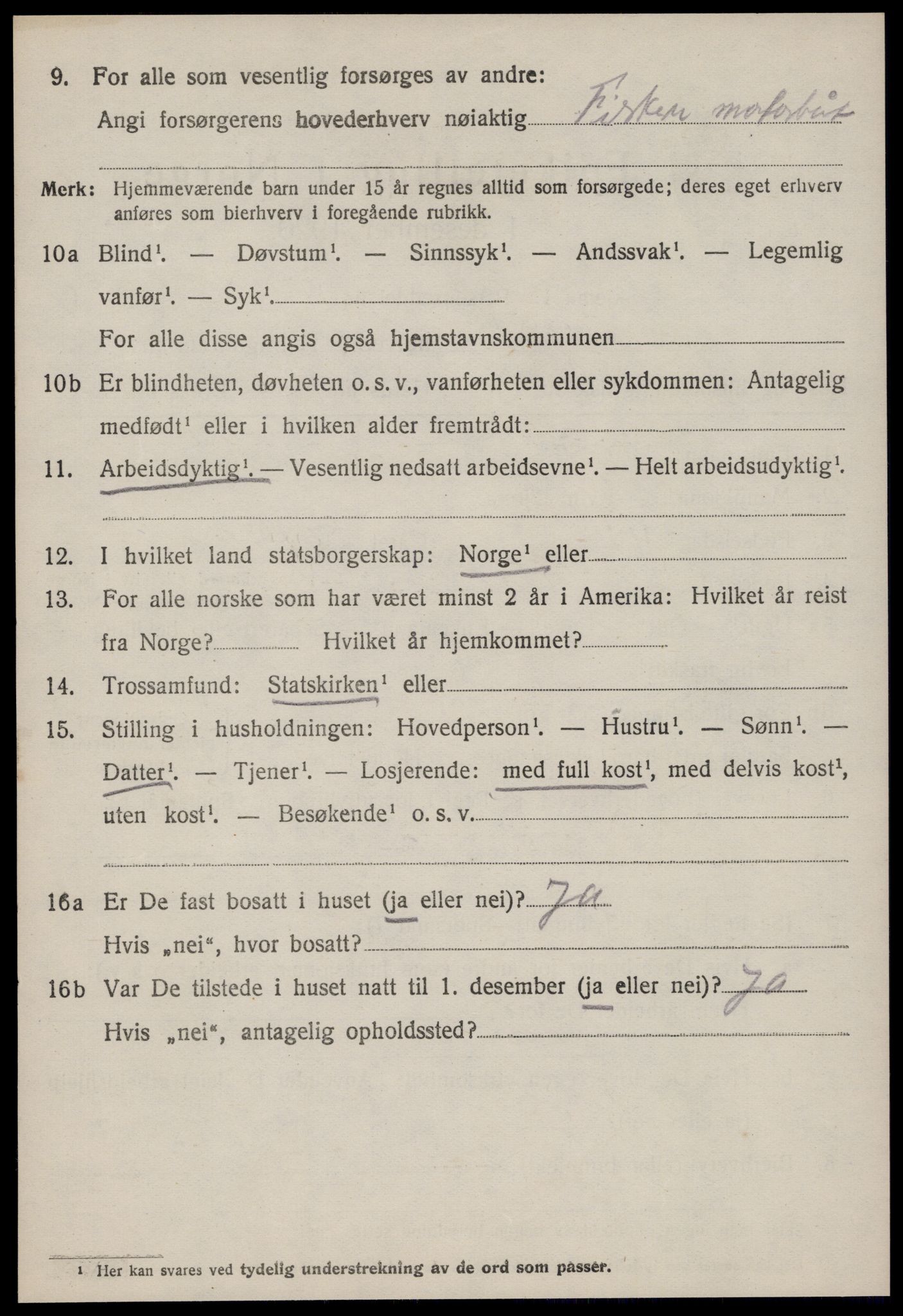 SAT, 1920 census for Giske, 1920, p. 851