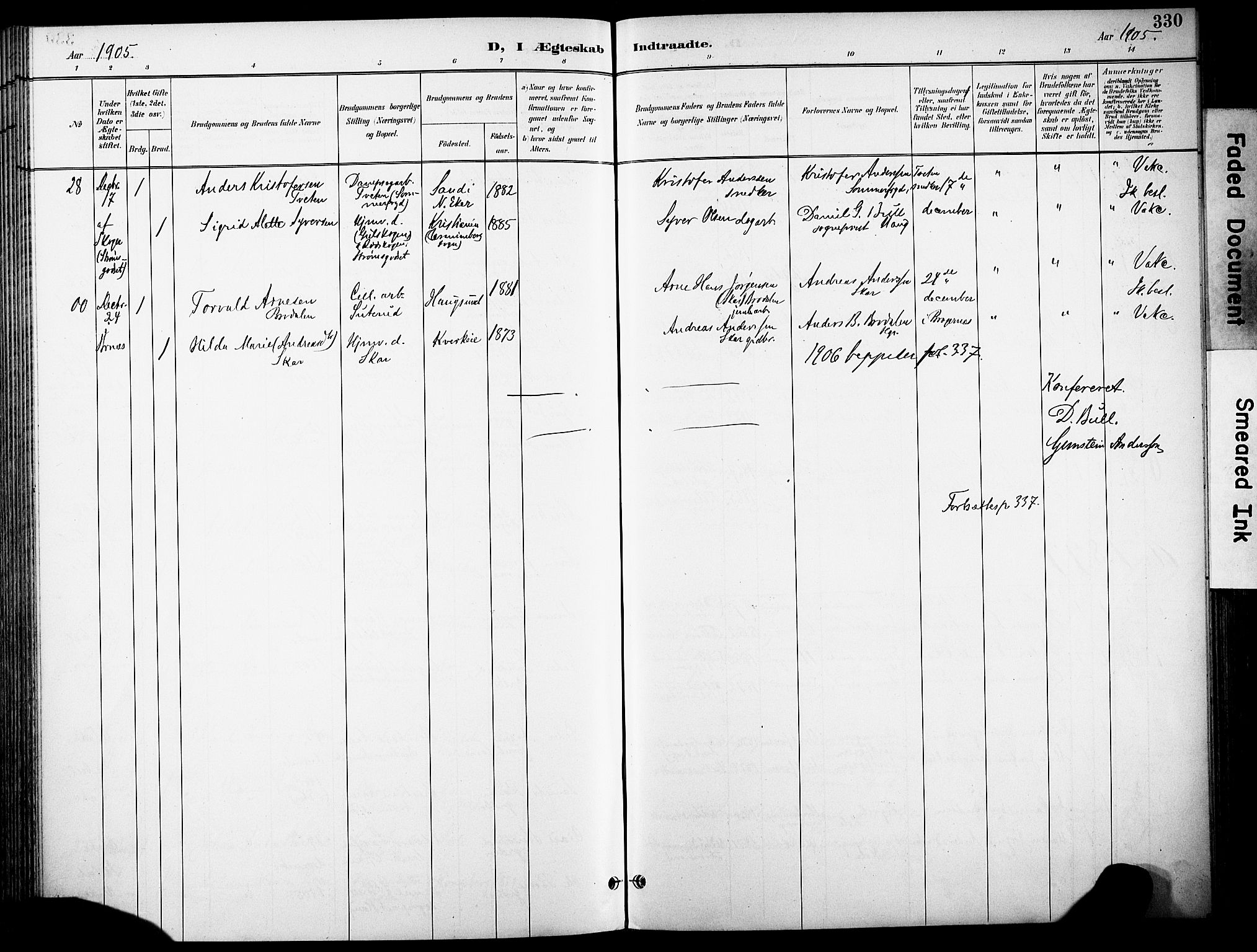 Eiker kirkebøker, AV/SAKO-A-4/F/Fb/L0003: Parish register (official) no. II 3, 1896-1942, p. 330