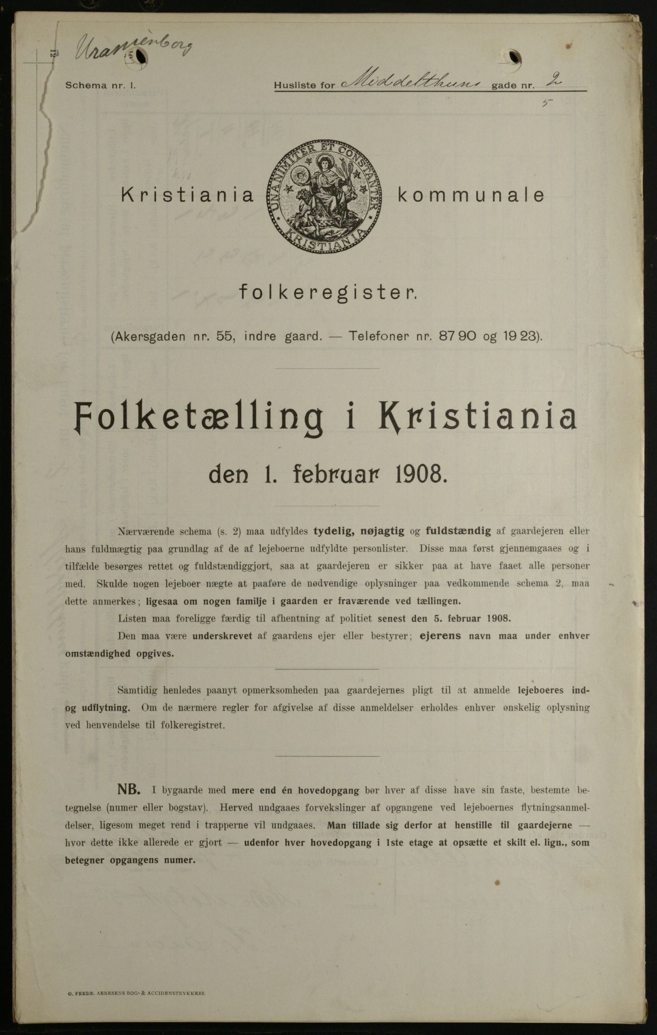 OBA, Municipal Census 1908 for Kristiania, 1908, p. 58552