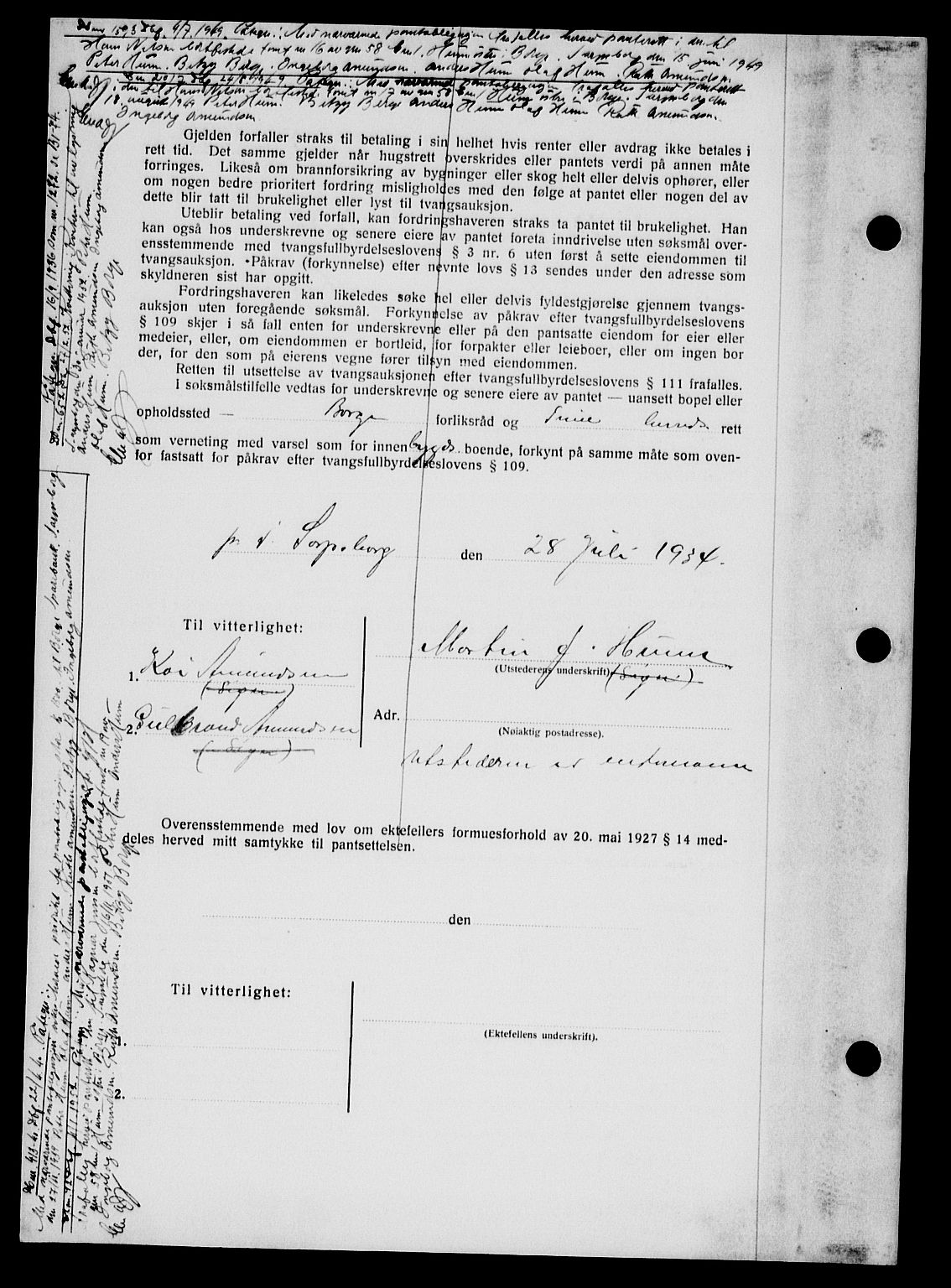 Tune sorenskriveri, SAO/A-10470/G/Gb/Gbb/L0004: Mortgage book no. II 20-24, 1933-1935, Deed date: 03.08.1934