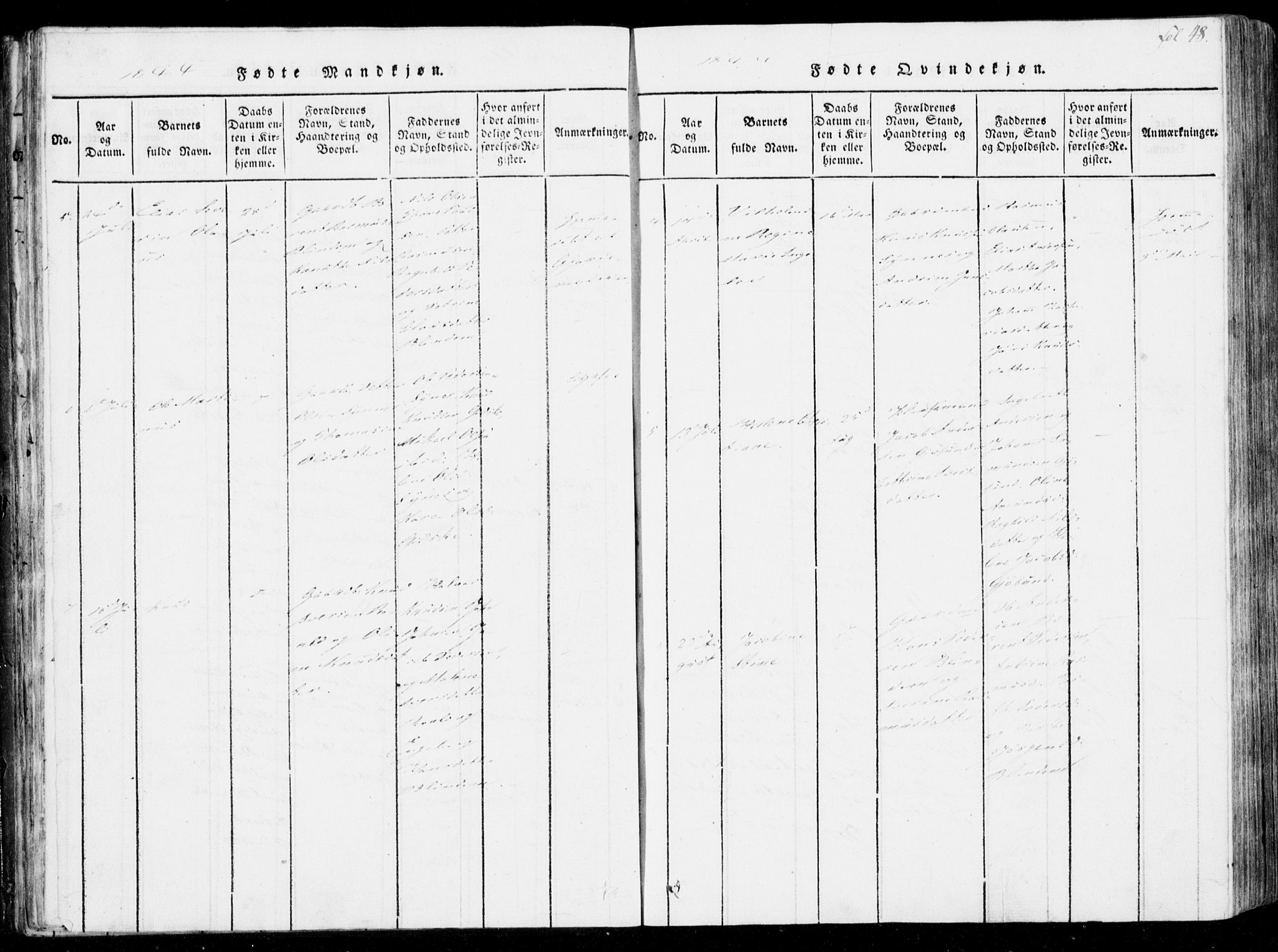 Ministerialprotokoller, klokkerbøker og fødselsregistre - Møre og Romsdal, SAT/A-1454/537/L0517: Parish register (official) no. 537A01, 1818-1862, p. 48
