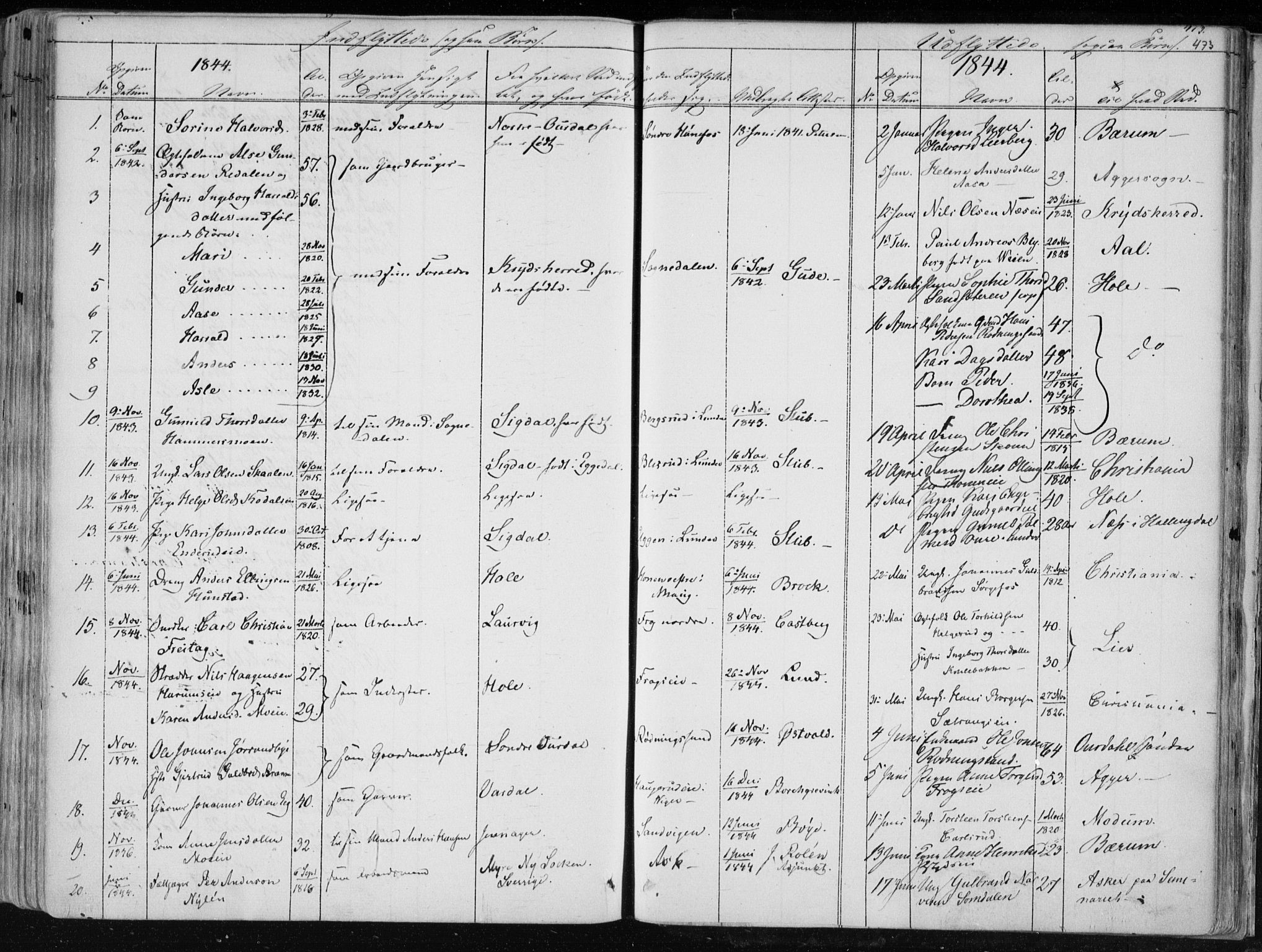 Norderhov kirkebøker, AV/SAKO-A-237/F/Fa/L0010: Parish register (official) no. 10, 1837-1847, p. 473