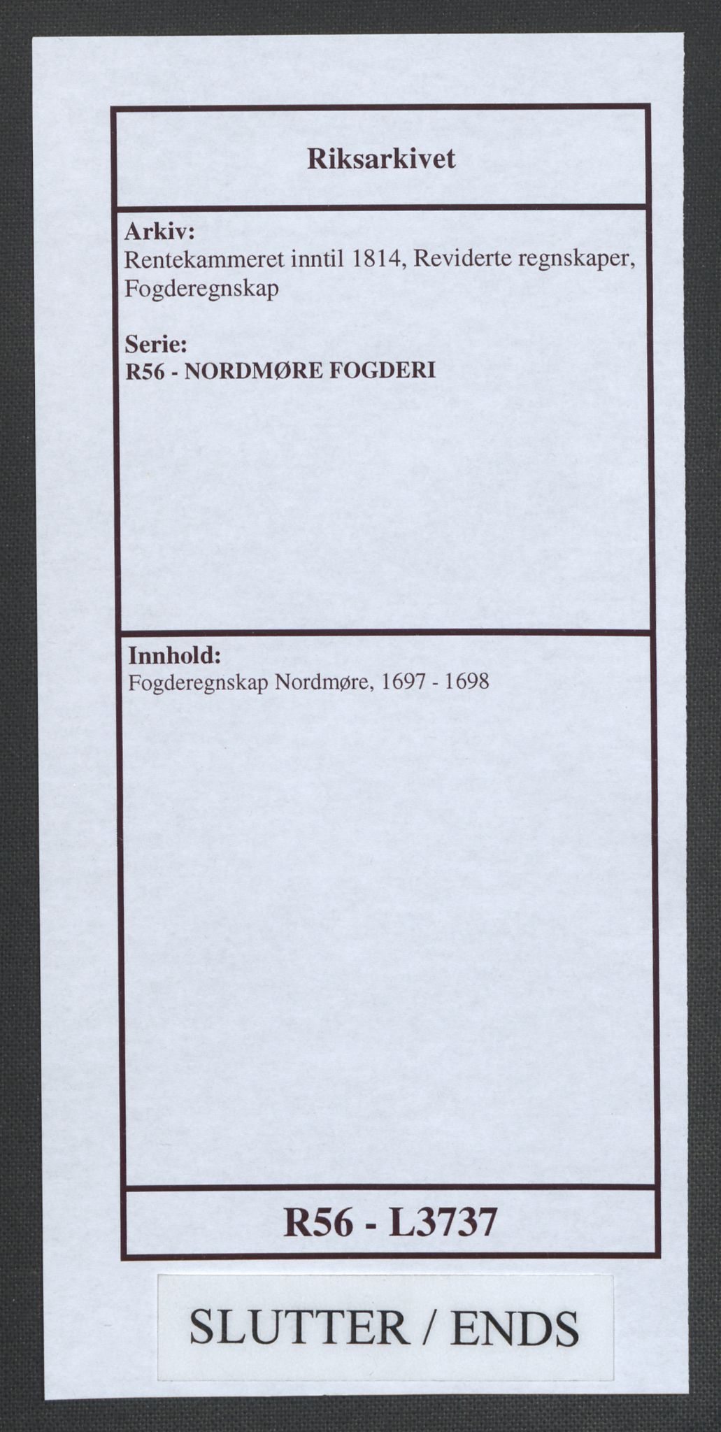 Rentekammeret inntil 1814, Reviderte regnskaper, Fogderegnskap, AV/RA-EA-4092/R56/L3737: Fogderegnskap Nordmøre, 1697-1698, p. 322