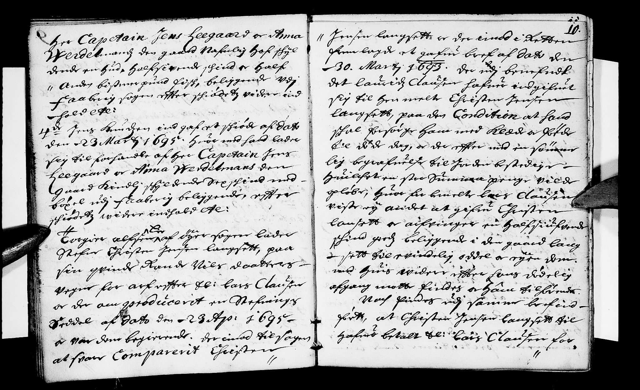 Sorenskriverier i Gudbrandsdalen, AV/SAH-TING-036/G/Gb/Gbb/L0018: Tingbok - Sør-Gudbrandsdal, 1695, p. 9b-10a