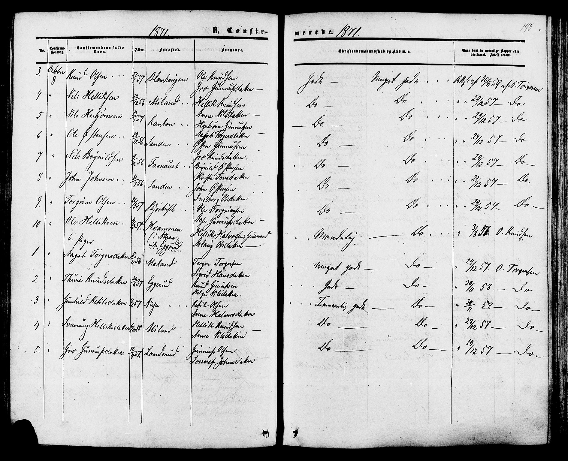 Tinn kirkebøker, SAKO/A-308/F/Fa/L0006: Parish register (official) no. I 6, 1857-1878, p. 198