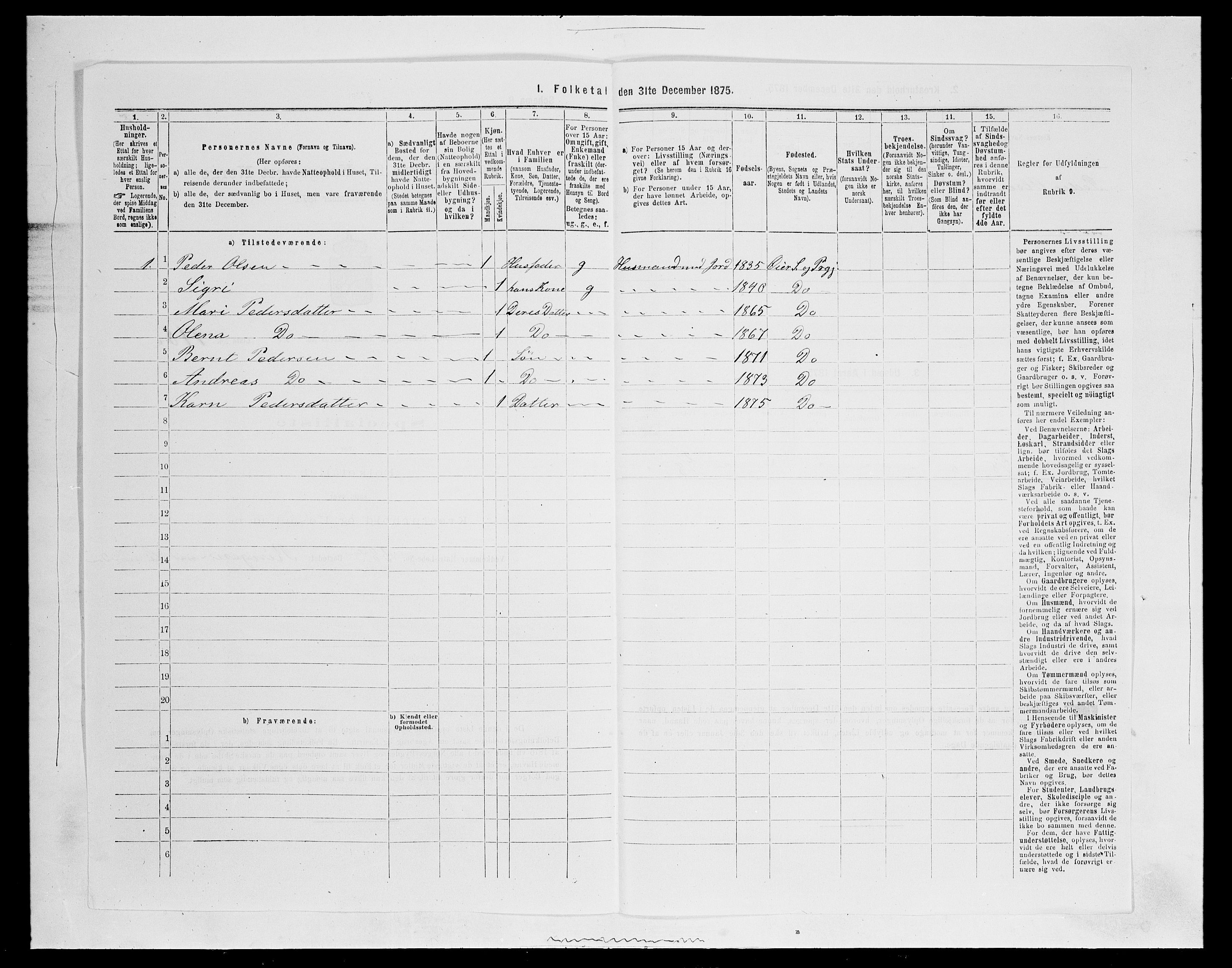 SAH, 1875 census for 0521P Øyer, 1875, p. 326