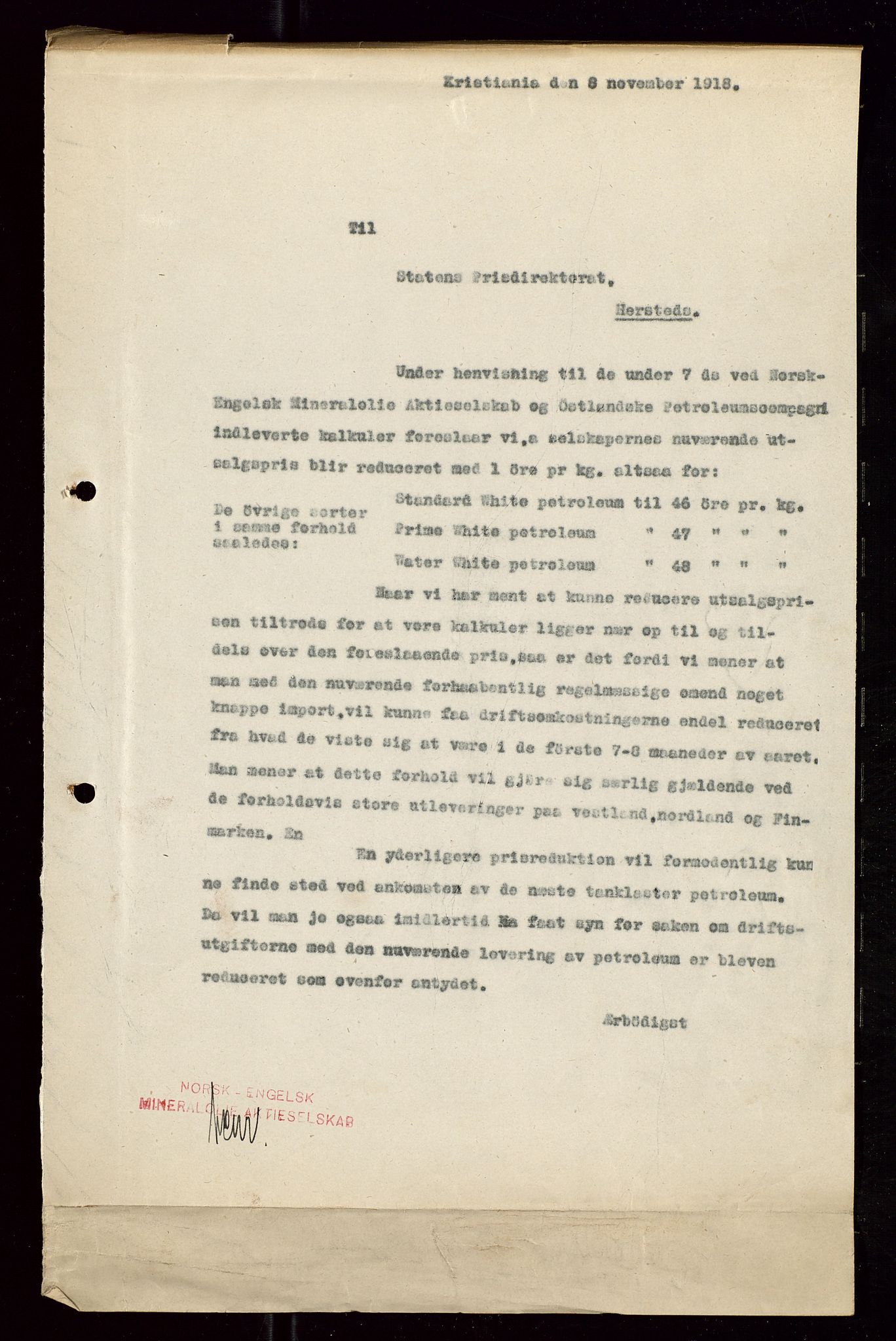 Pa 1521 - A/S Norske Shell, SAST/A-101915/E/Ea/Eaa/L0006: Sjefskorrespondanse, 1918, p. 599