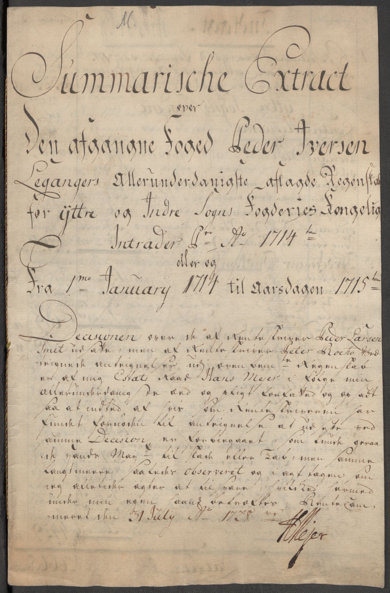 Rentekammeret inntil 1814, Reviderte regnskaper, Fogderegnskap, RA/EA-4092/R52/L3319: Fogderegnskap Sogn, 1713-1714, p. 586