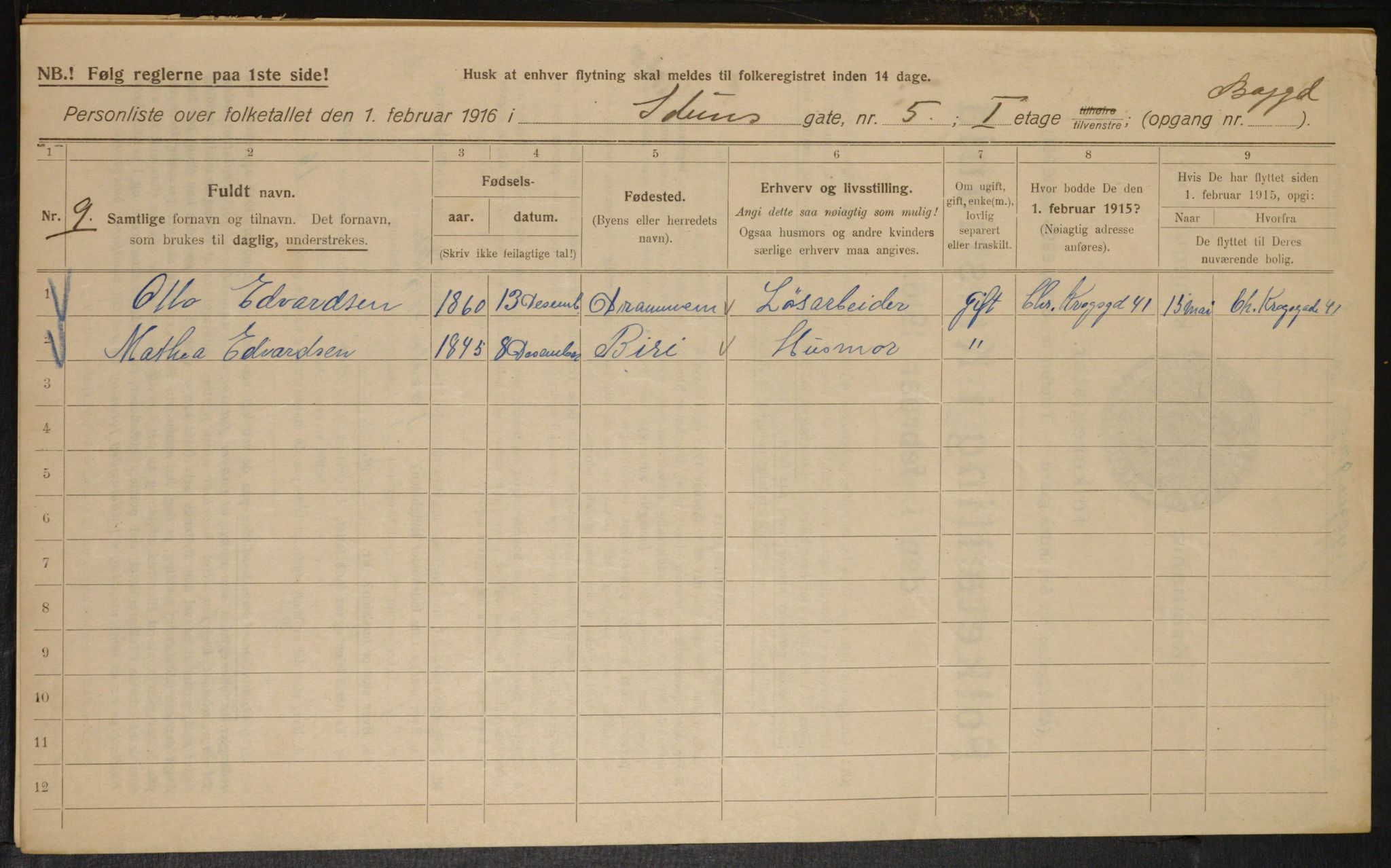 OBA, Municipal Census 1916 for Kristiania, 1916, p. 44083