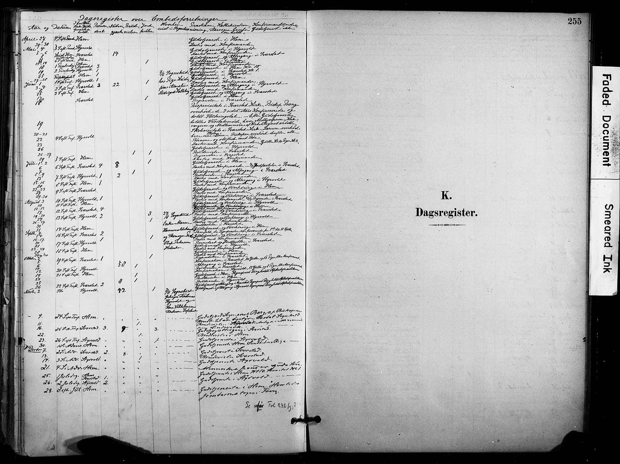Lardal kirkebøker, SAKO/A-350/F/Fb/L0001: Parish register (official) no. II 1, 1881-1911, p. 255