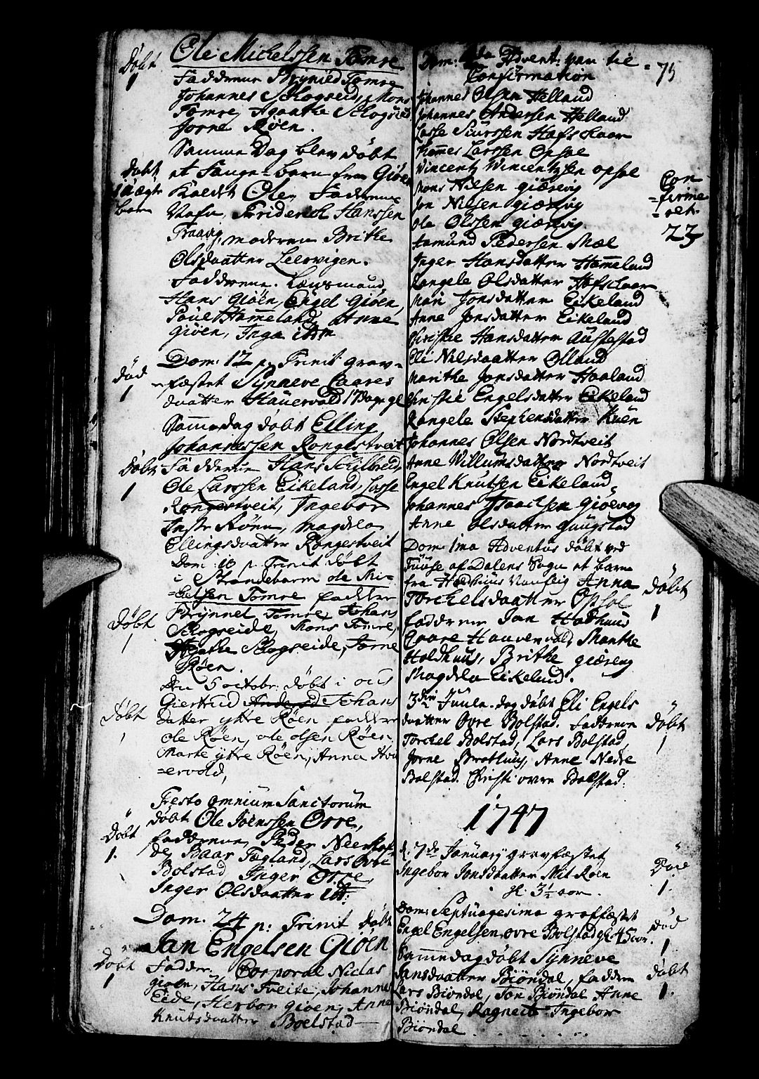 Os sokneprestembete, SAB/A-99929: Parish register (official) no. A 3, 1669-1760, p. 75