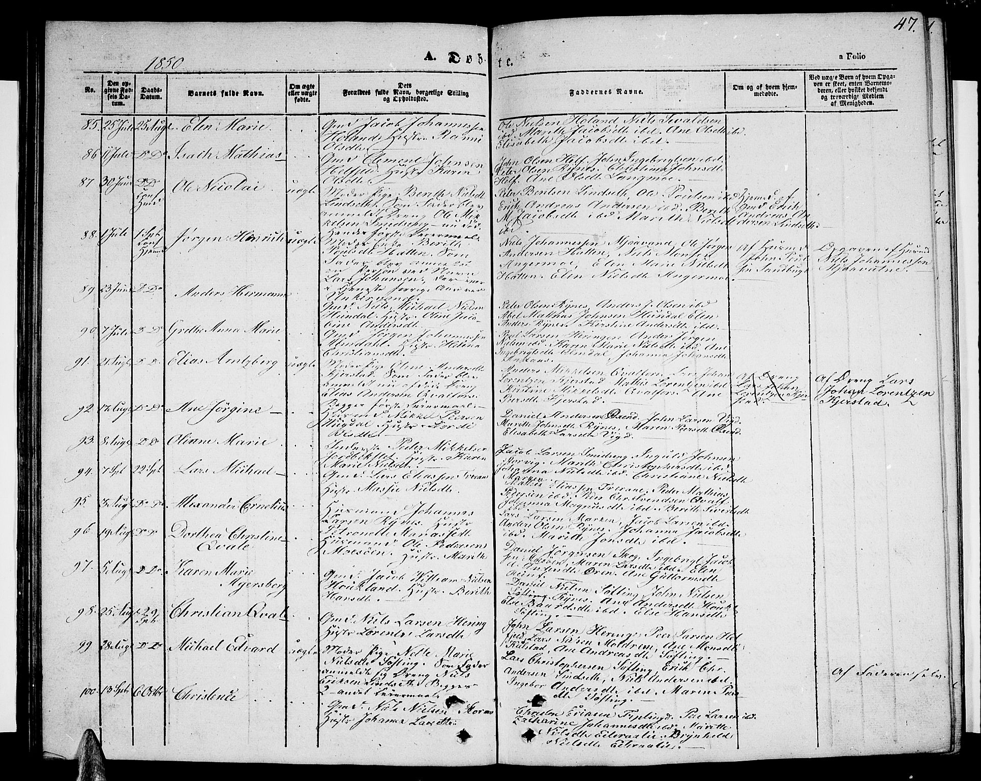 Ministerialprotokoller, klokkerbøker og fødselsregistre - Nordland, AV/SAT-A-1459/820/L0300: Parish register (copy) no. 820C02, 1846-1850, p. 47