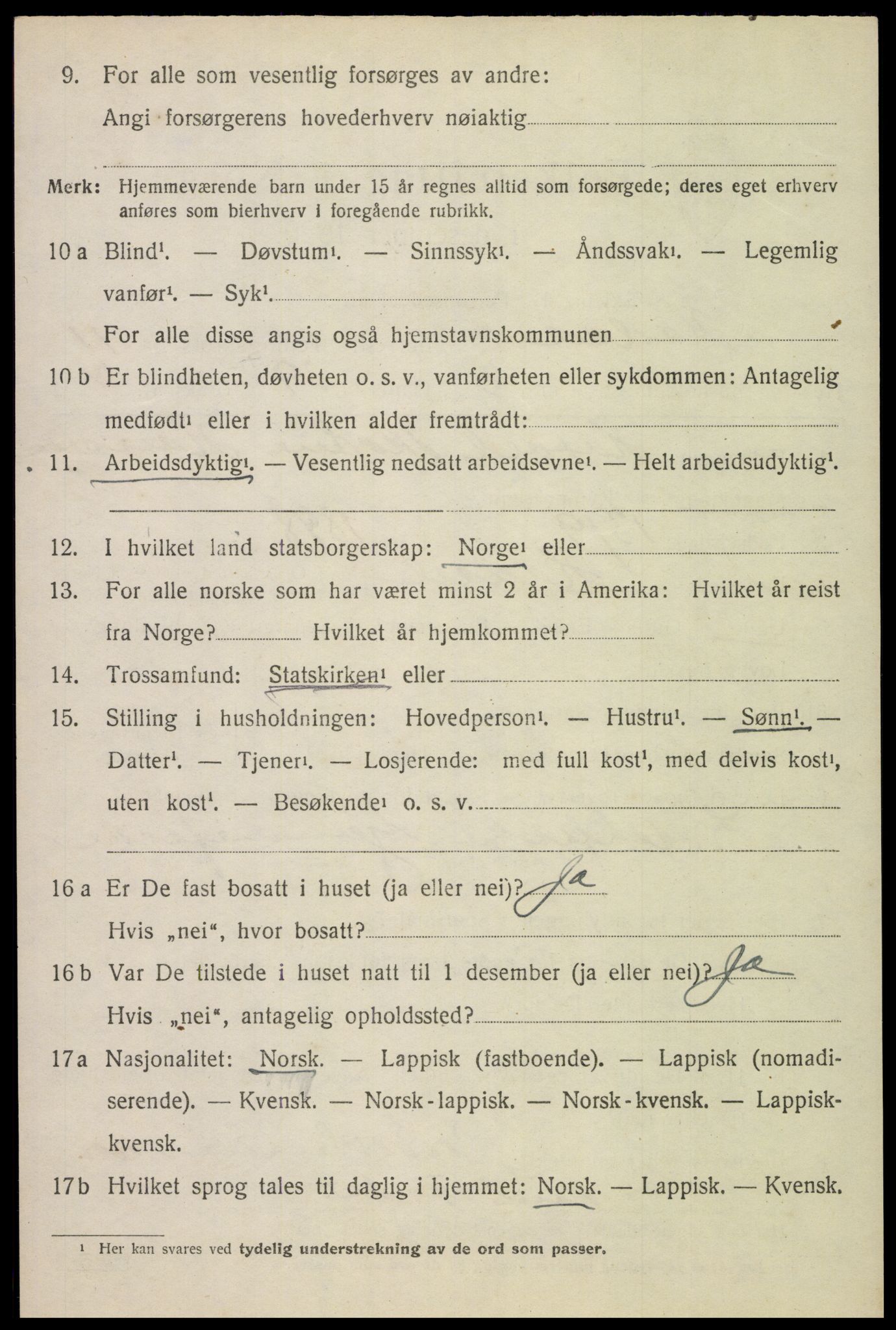 SAT, 1920 census for Hadsel, 1920, p. 8707