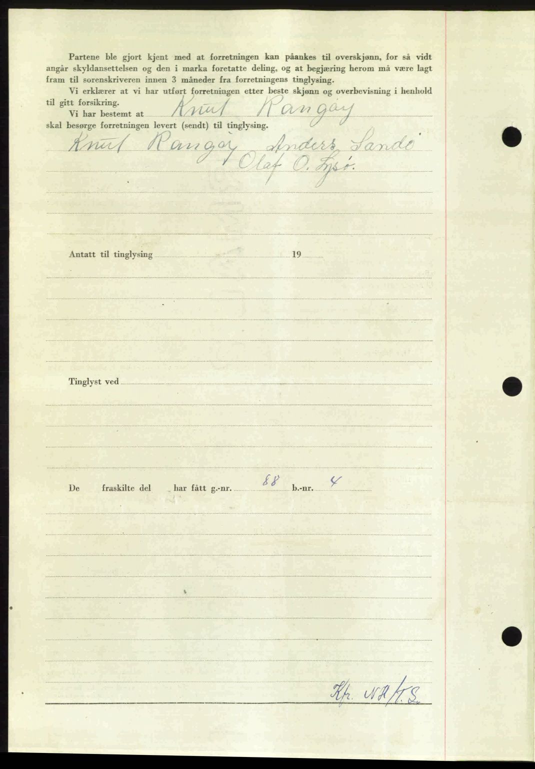 Nordmøre sorenskriveri, AV/SAT-A-4132/1/2/2Ca: Mortgage book no. A106, 1947-1947, Diary no: : 2753/1947