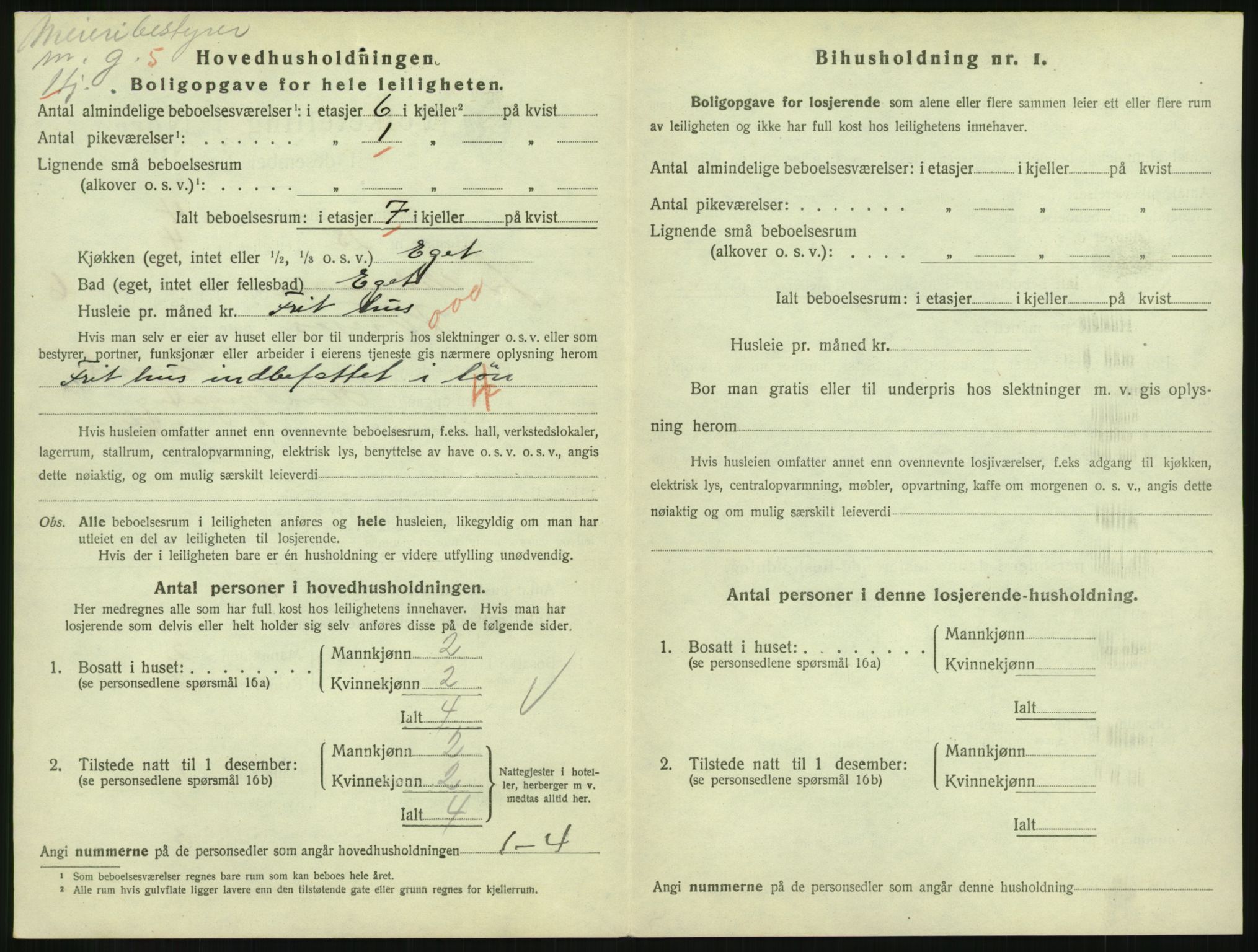 SAH, 1920 census for Lillehammer, 1920, p. 2427