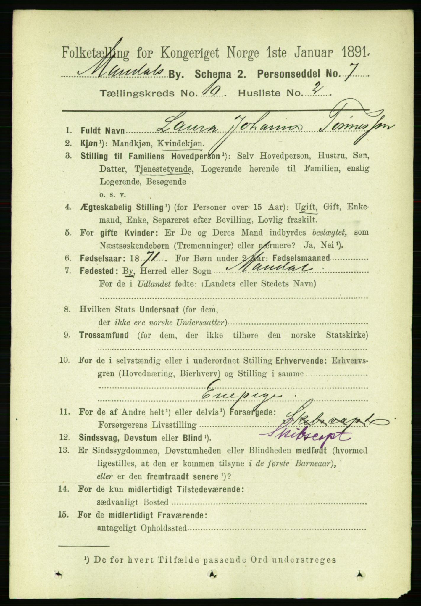 RA, 1891 census for 1002 Mandal, 1891, p. 2646