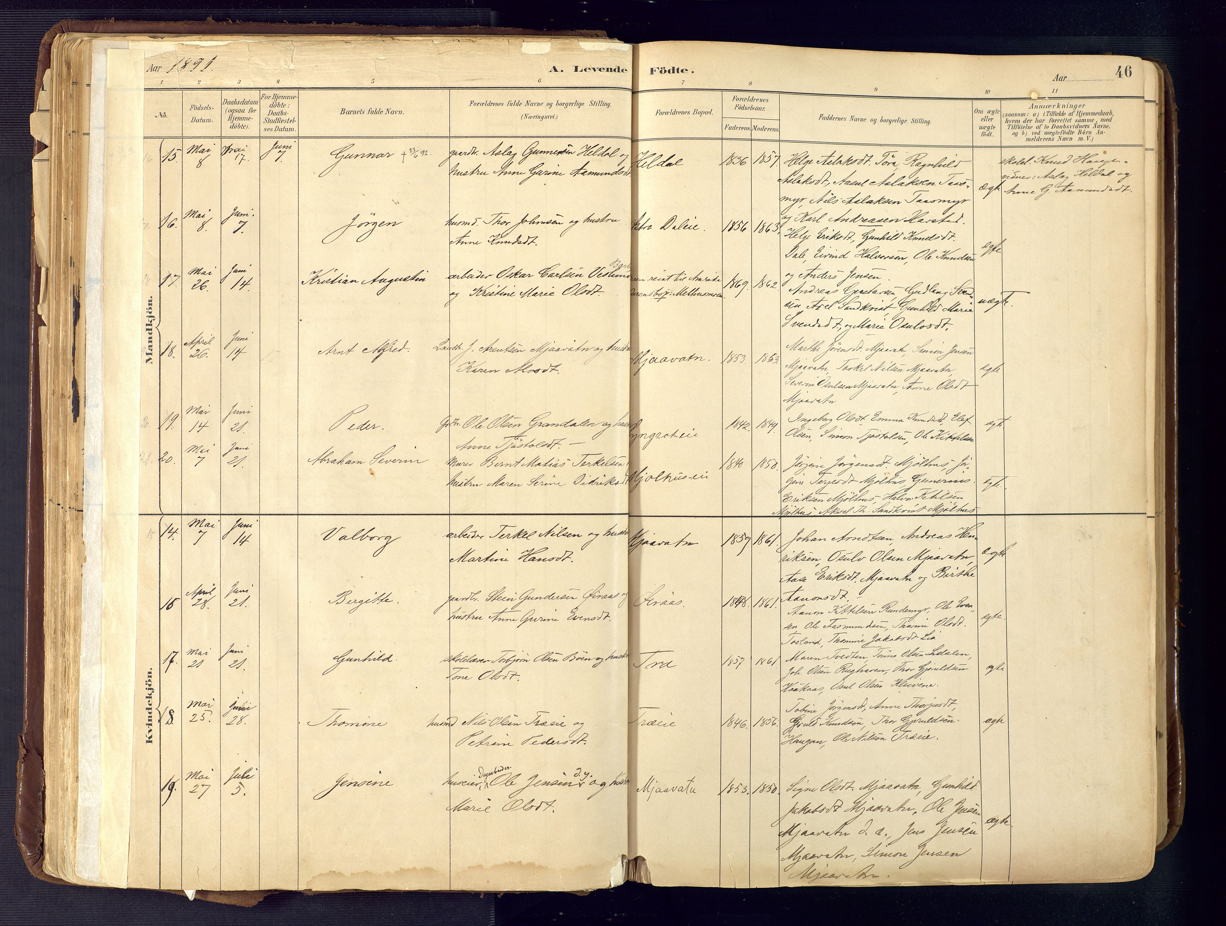 Froland sokneprestkontor, AV/SAK-1111-0013/F/Fa/L0005: Parish register (official) no. A 5, 1882-1921, p. 46