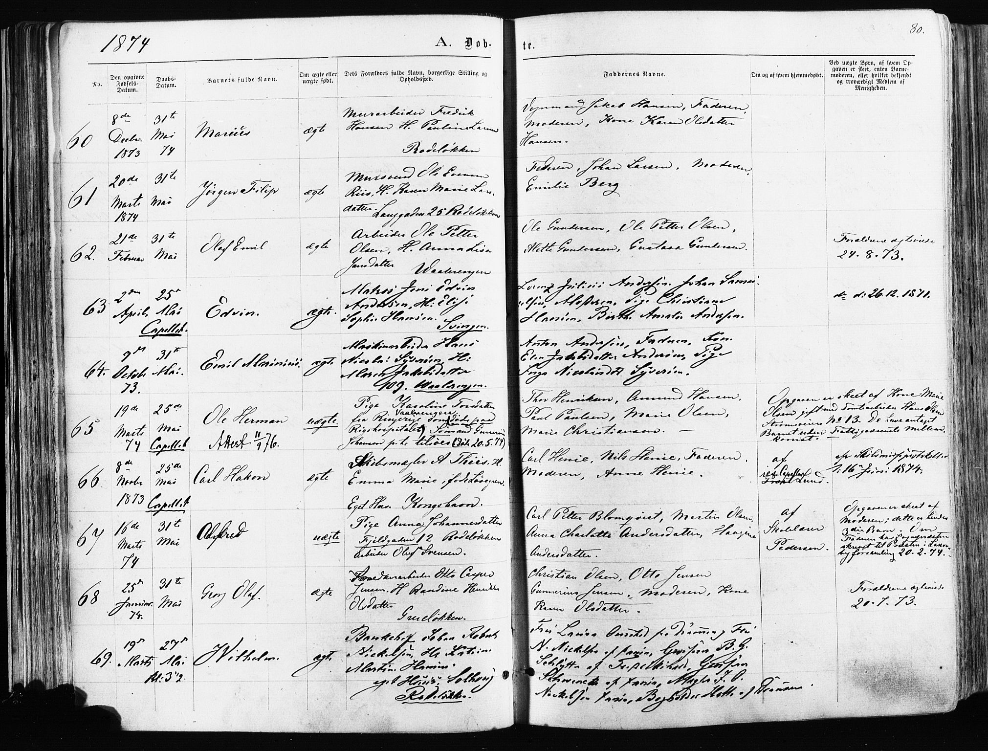 Østre Aker prestekontor Kirkebøker, AV/SAO-A-10840/F/Fa/L0003: Parish register (official) no. I 3, 1869-1875, p. 80