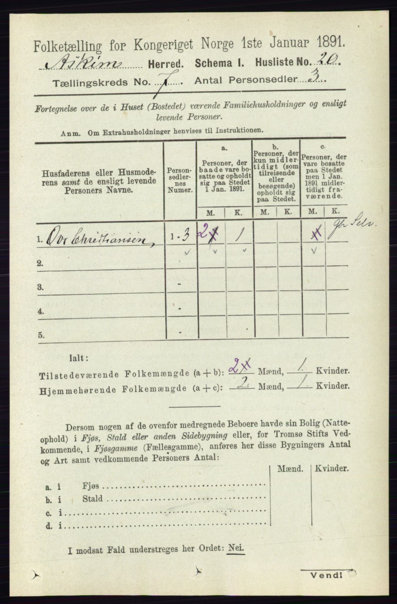 RA, 1891 census for 0124 Askim, 1891, p. 998