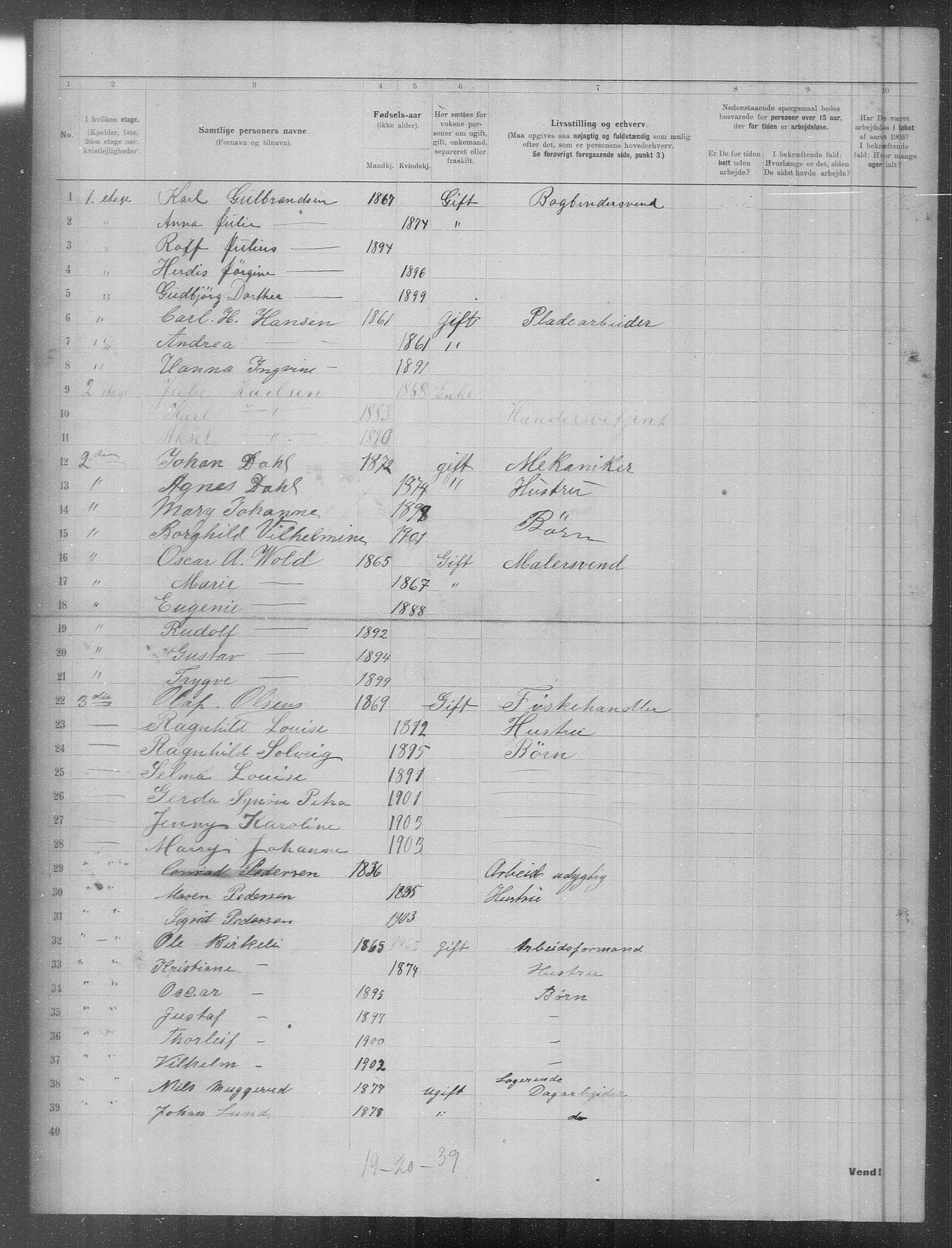 OBA, Municipal Census 1903 for Kristiania, 1903, p. 1686