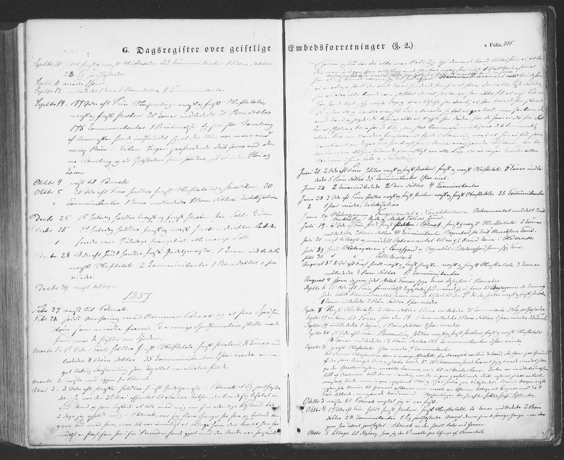 Tana sokneprestkontor, AV/SATØ-S-1334/H/Ha/L0001kirke: Parish register (official) no. 1, 1846-1861, p. 355