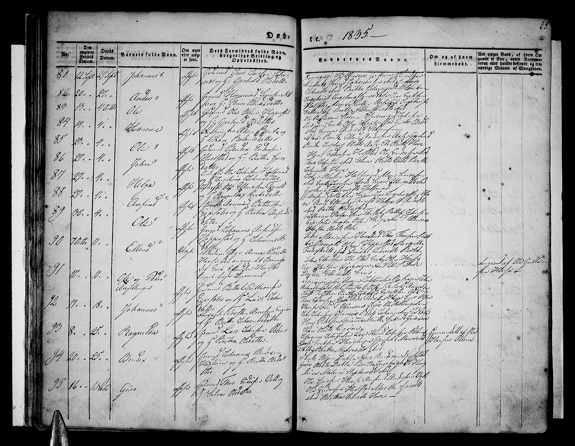 Vik sokneprestembete, AV/SAB-A-81501/H/Haa/Haaa/L0007: Parish register (official) no. A 7, 1831-1845, p. 25