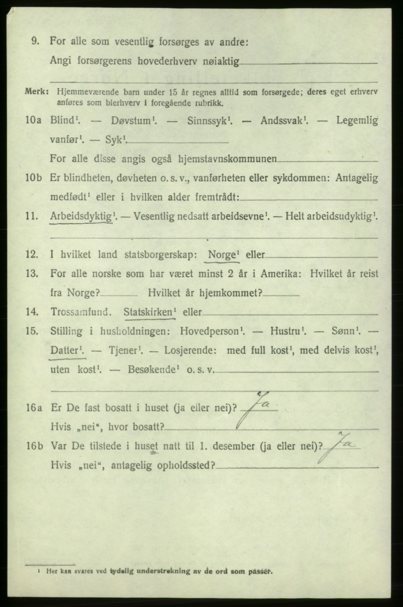 SAB, 1920 census for Bremnes, 1920, p. 4203