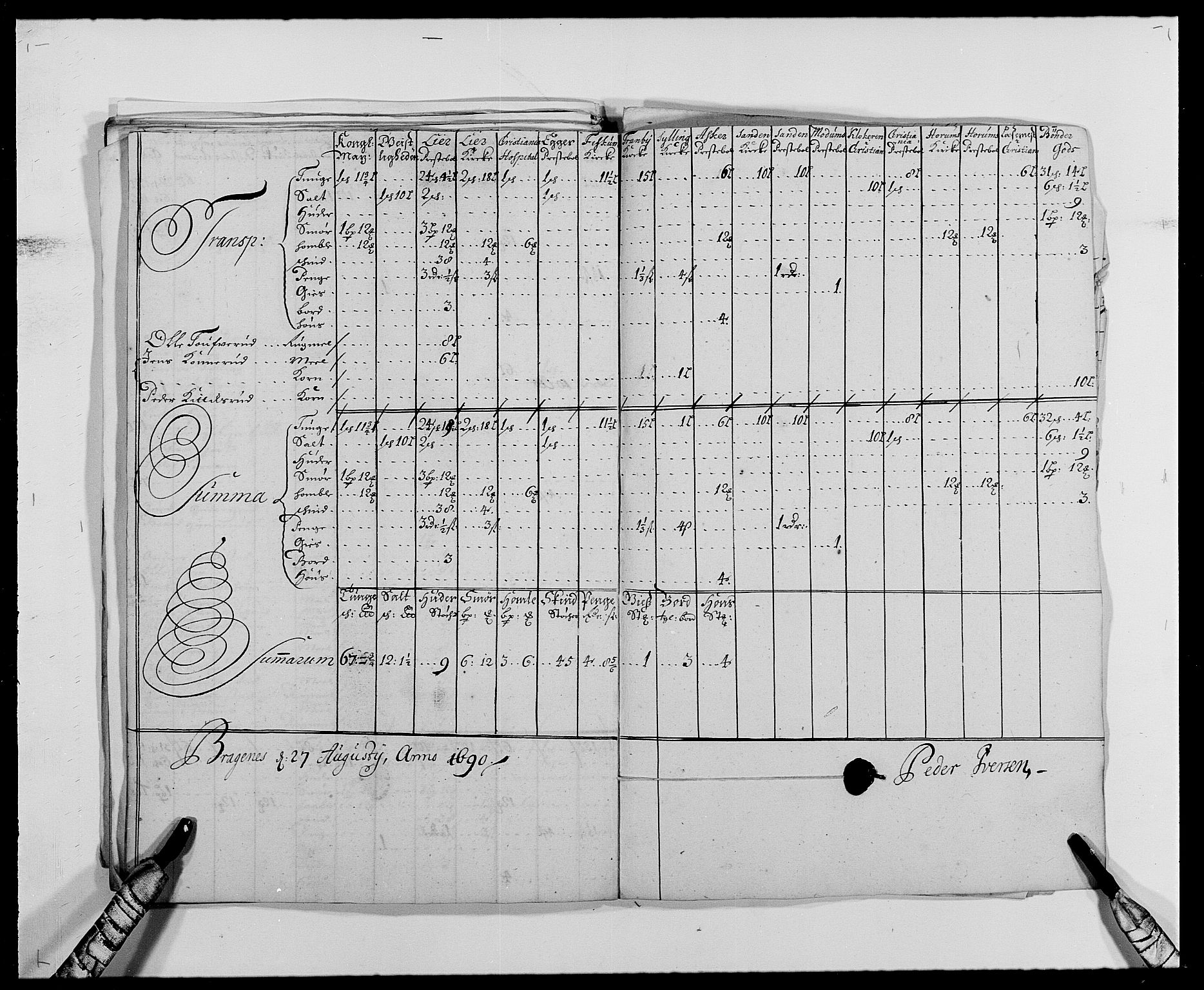 Rentekammeret inntil 1814, Reviderte regnskaper, Fogderegnskap, AV/RA-EA-4092/R28/L1689: Fogderegnskap Eiker og Lier, 1690-1691, p. 199