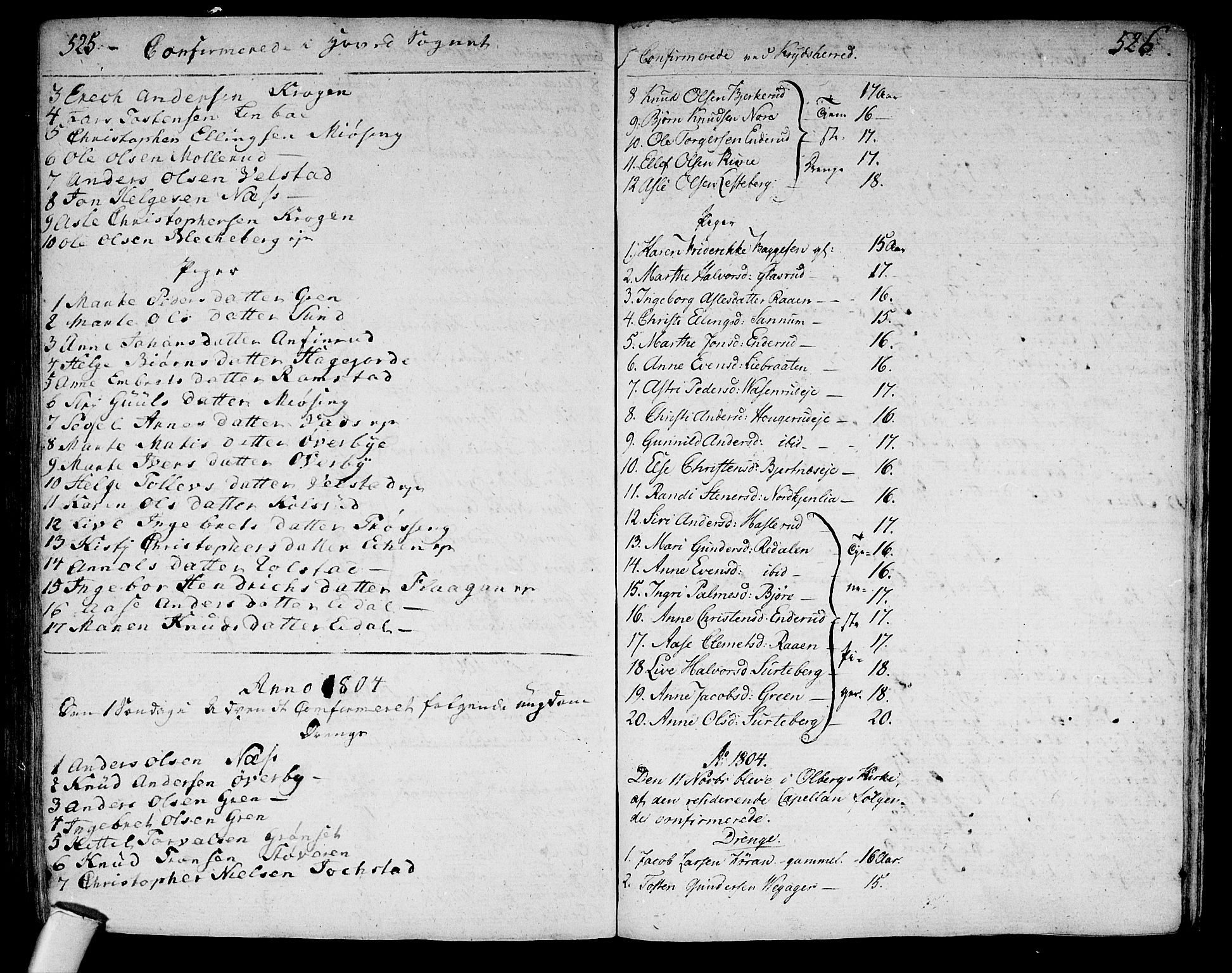 Sigdal kirkebøker, AV/SAKO-A-245/F/Fa/L0003: Parish register (official) no. I 3, 1793-1811, p. 525-526