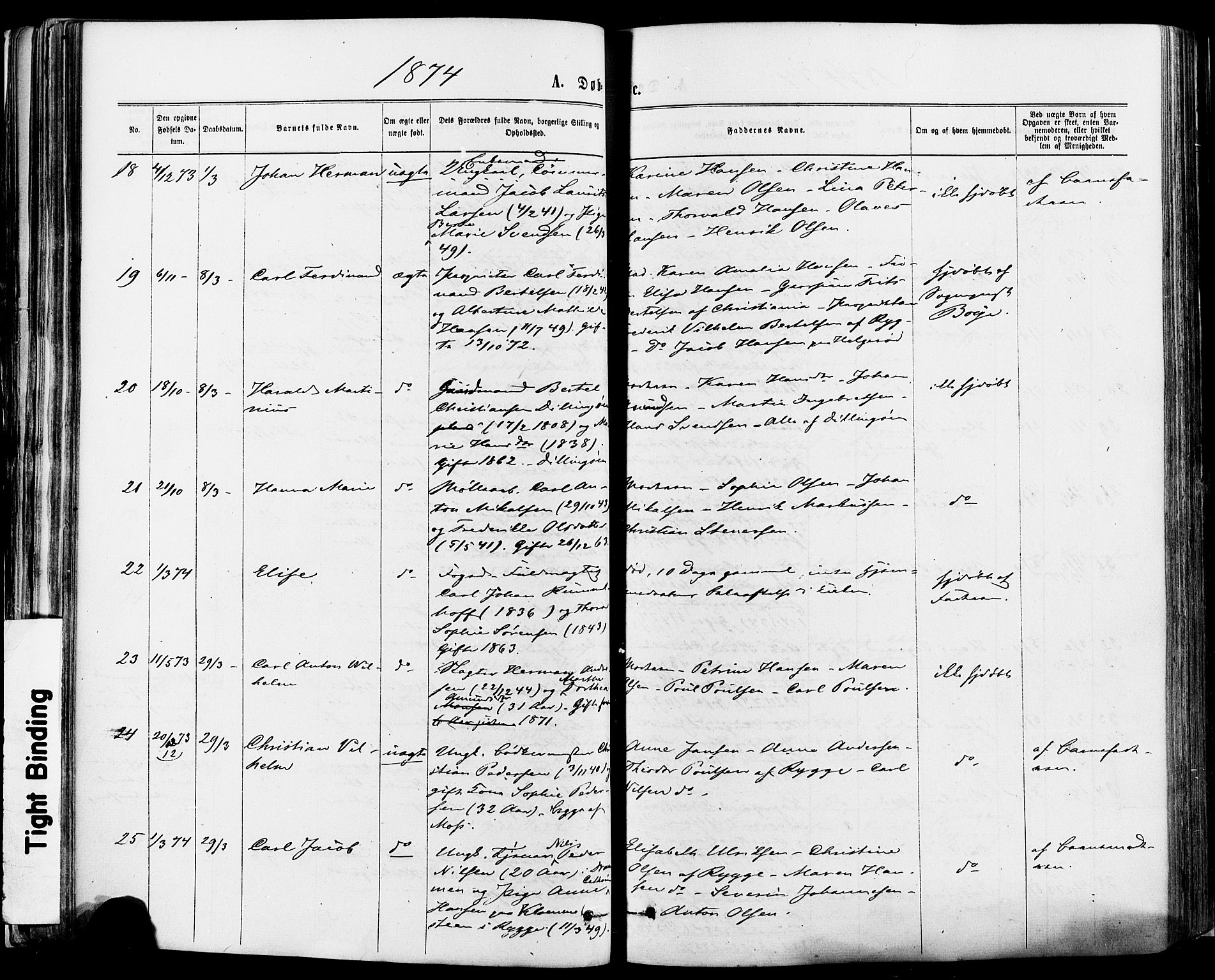 Moss prestekontor Kirkebøker, AV/SAO-A-2003/F/Fa/L0010: Parish register (official) no. I 10, 1870-1877
