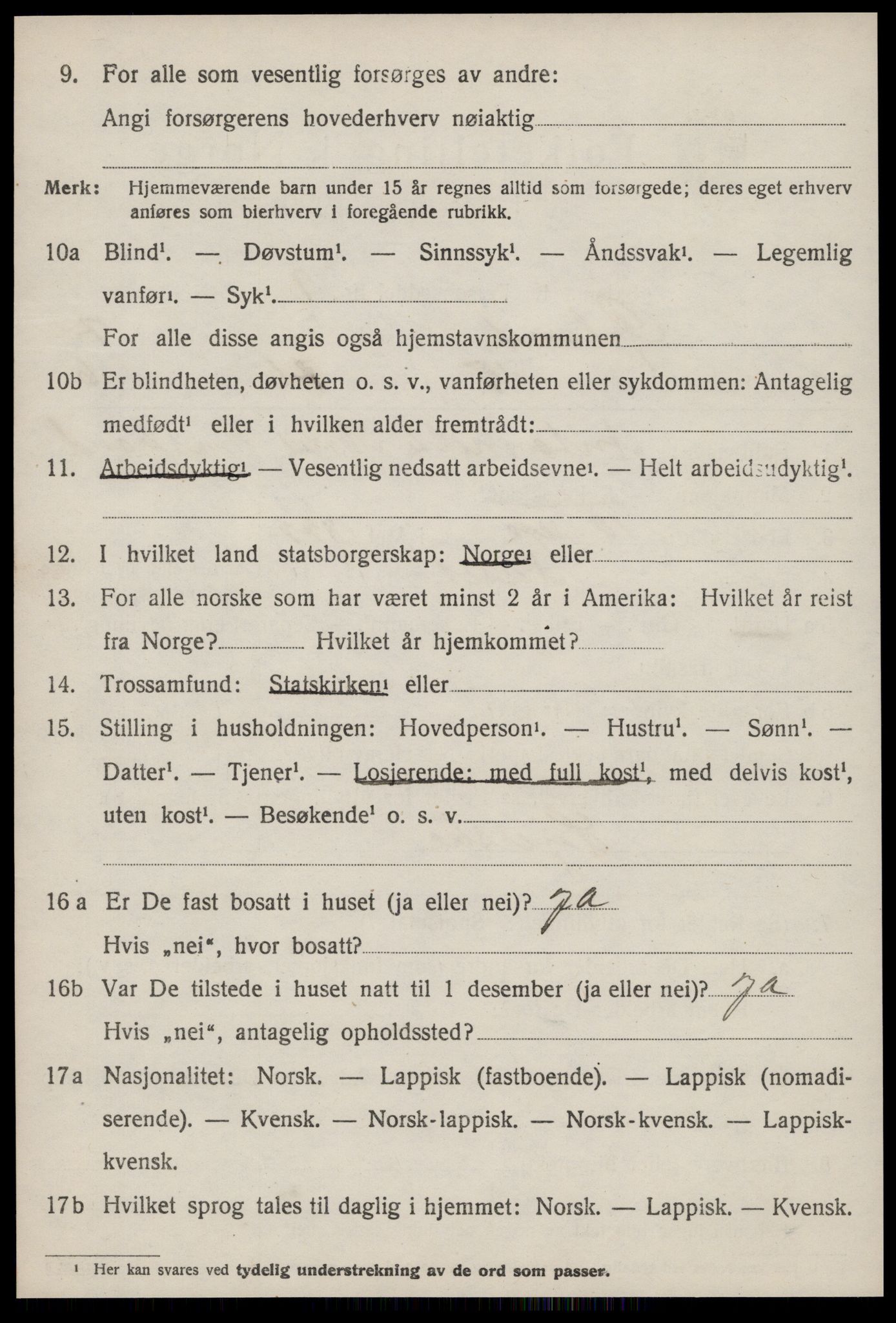 SAT, 1920 census for Ørland, 1920, p. 6252