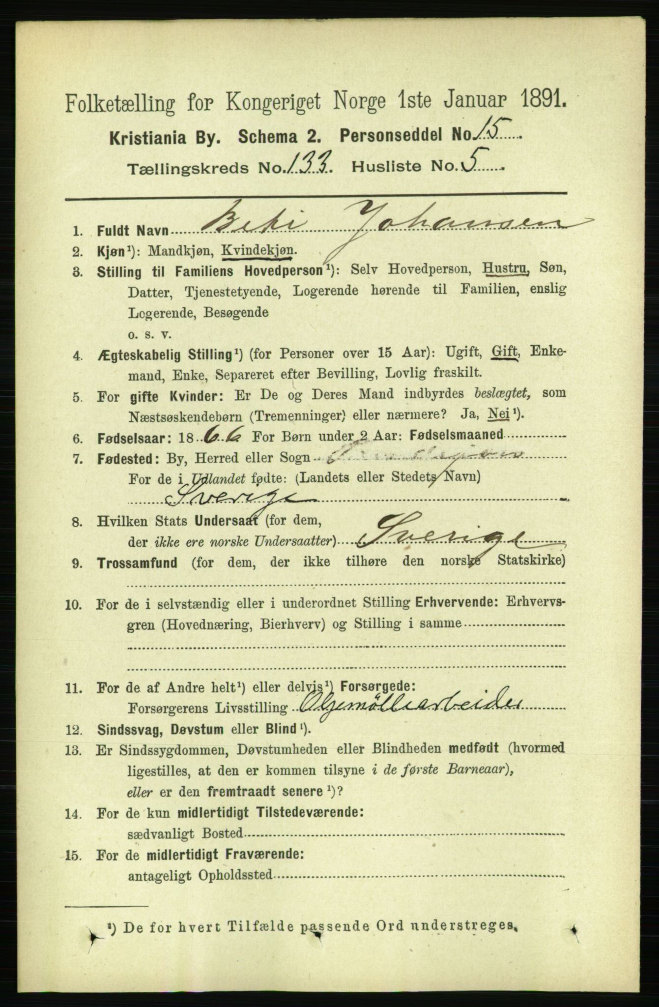 RA, 1891 census for 0301 Kristiania, 1891, p. 72632