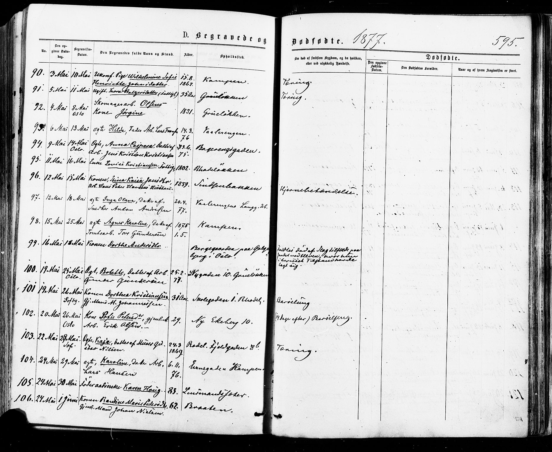 Østre Aker prestekontor Kirkebøker, AV/SAO-A-10840/F/Fa/L0004: Parish register (official) no. I 4, 1876-1889, p. 595