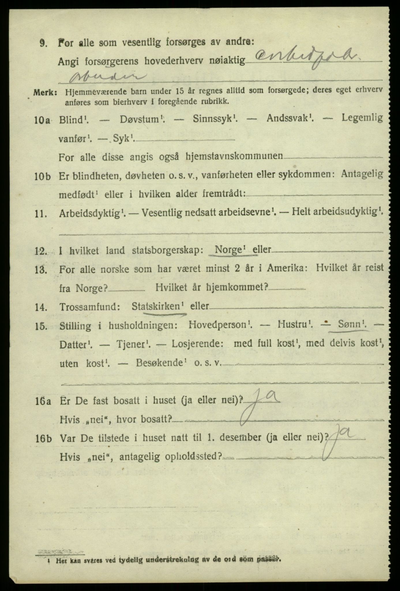 SAB, 1920 census for Odda, 1920, p. 10786