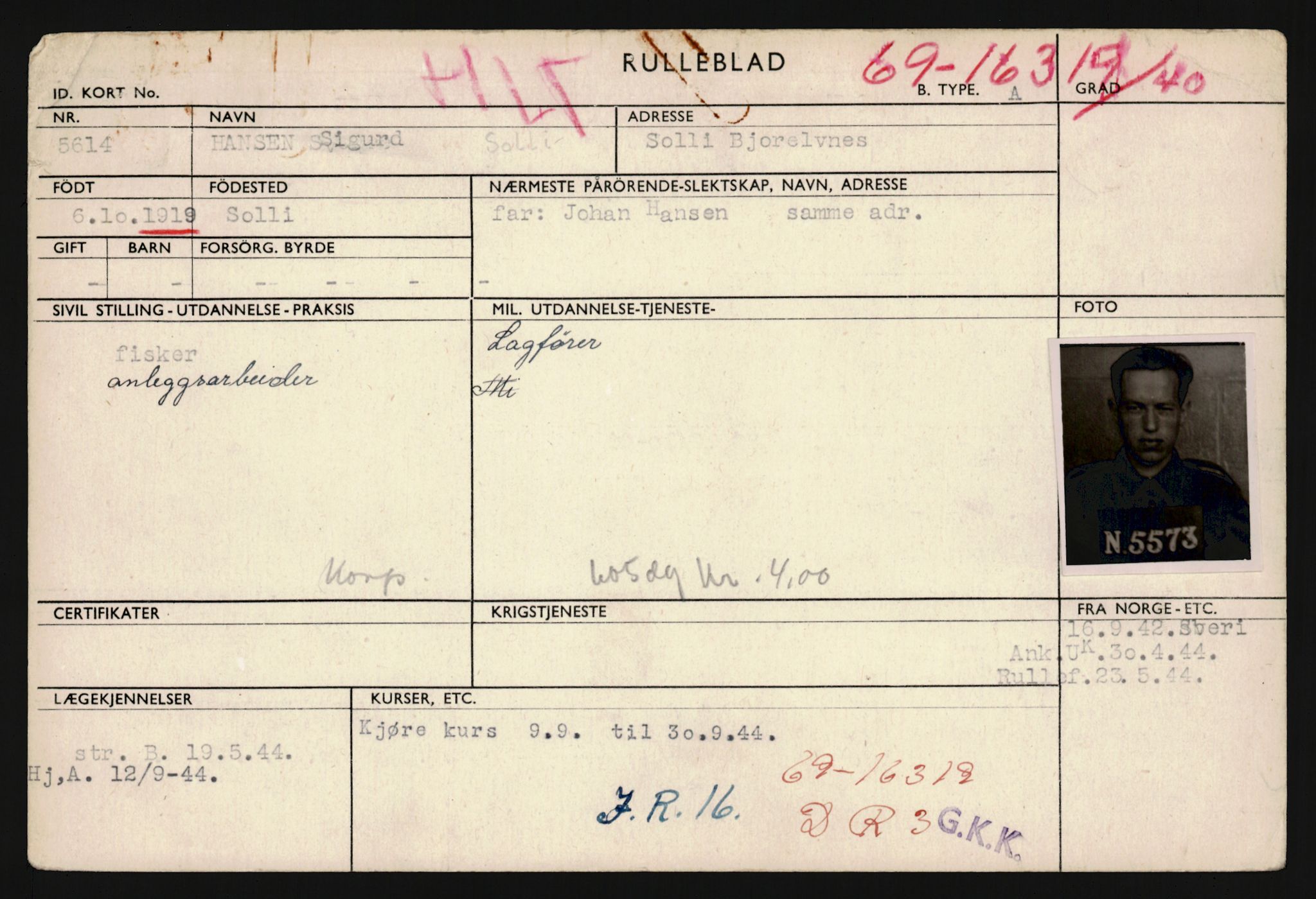 Forsvaret, Troms infanteriregiment nr. 16, AV/RA-RAFA-3146/P/Pa/L0024/0001: Rulleblad / Rulleblad for regimentets menige mannskaper, årsklasse 1940, 1940, p. 62